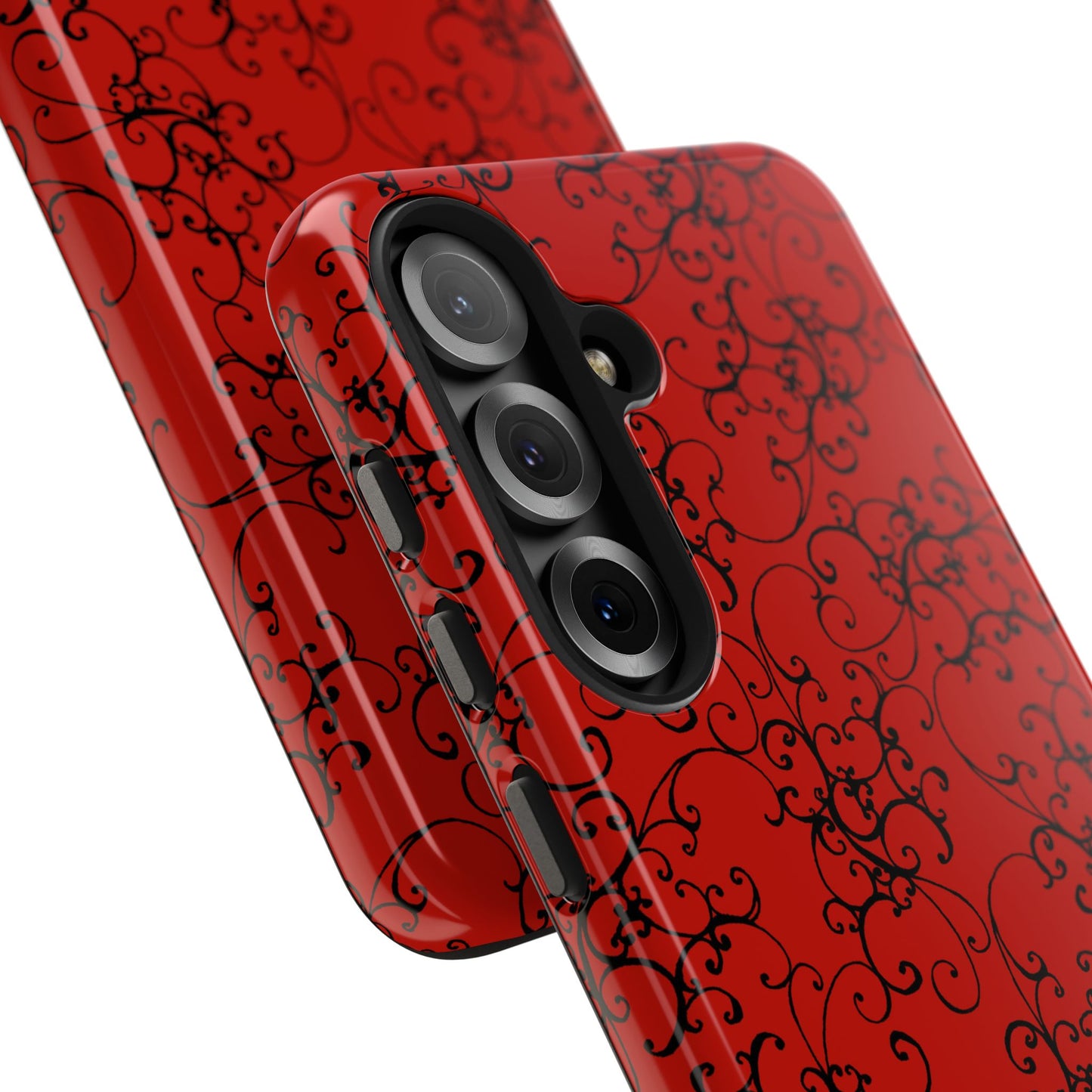 Elegant Scroll Red / Black Phone Case