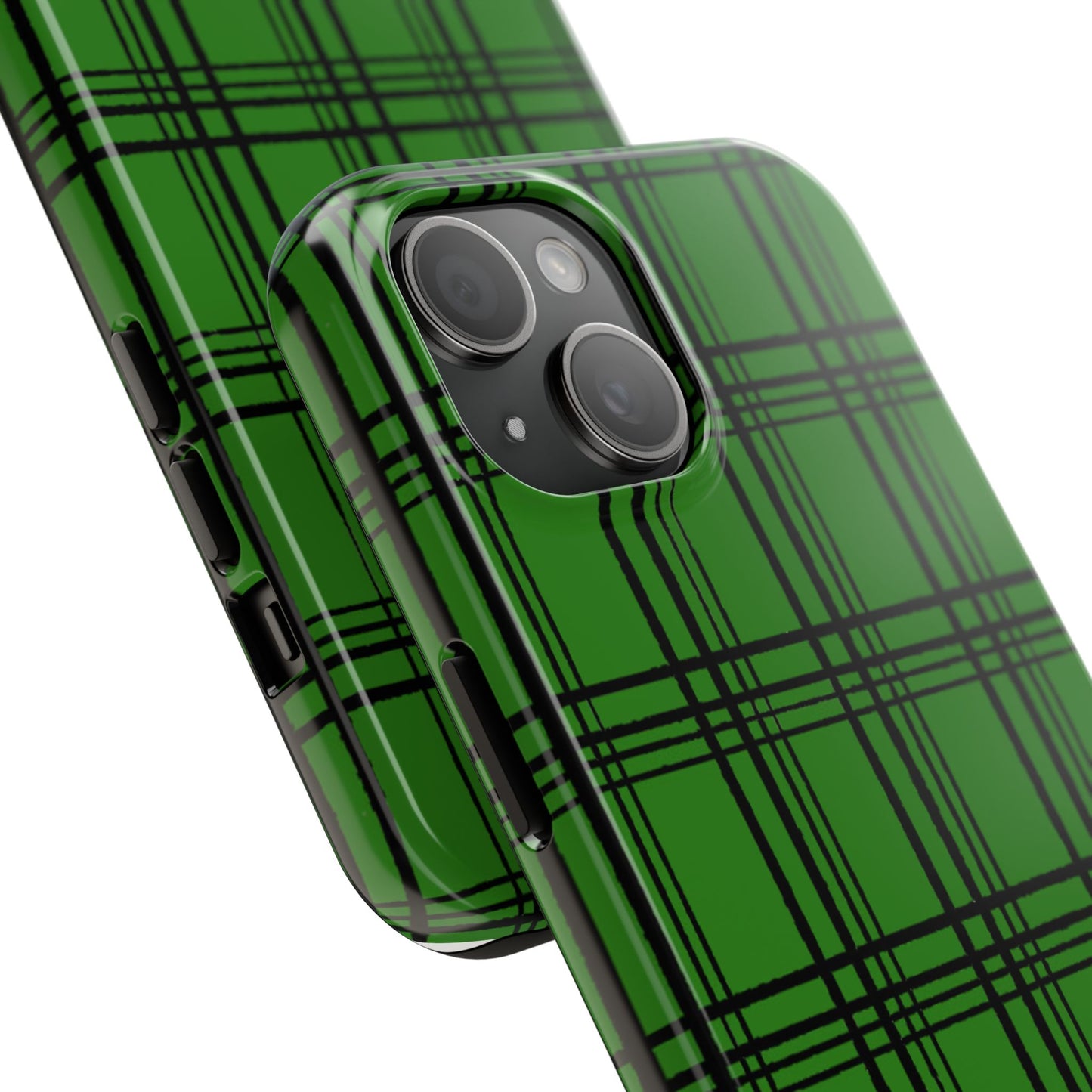 Glad Plaid Green / Black Phone Case