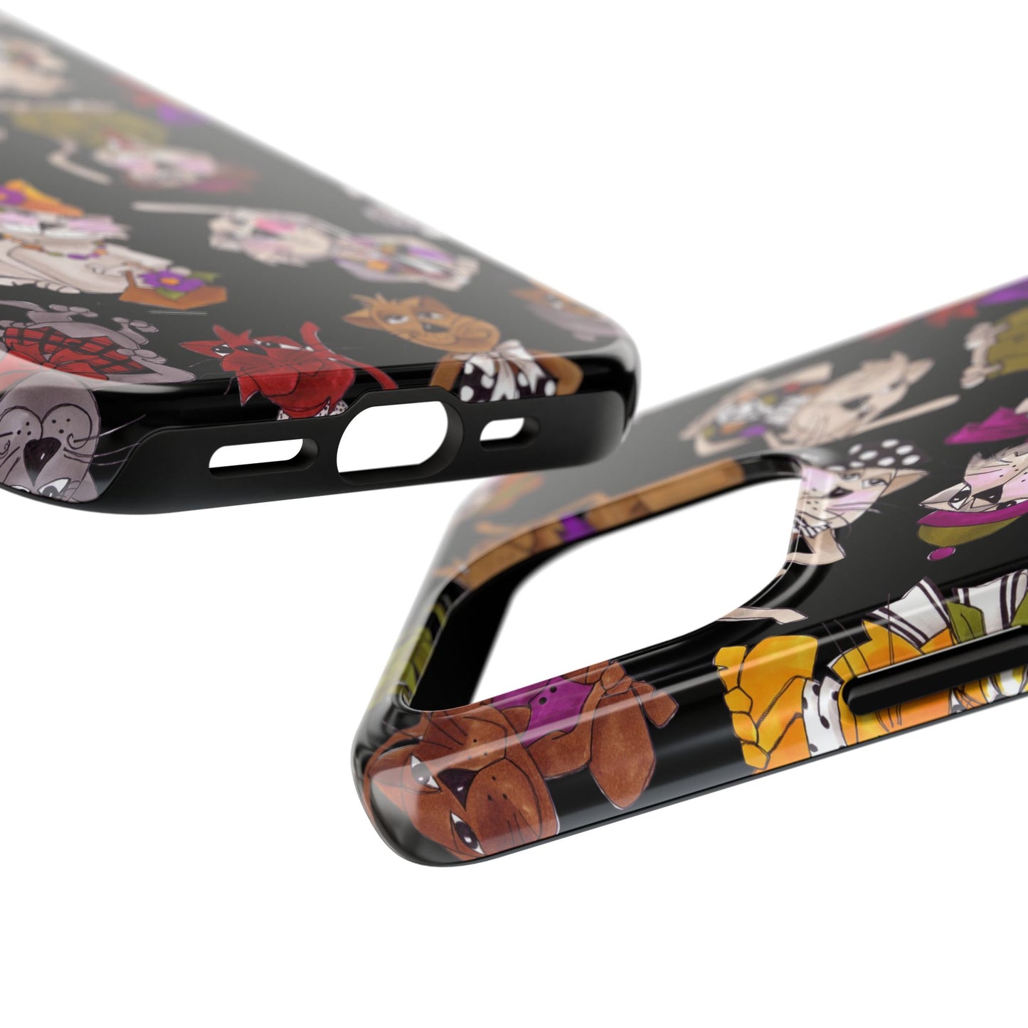 Spice Cats Tossed Black Phone Case