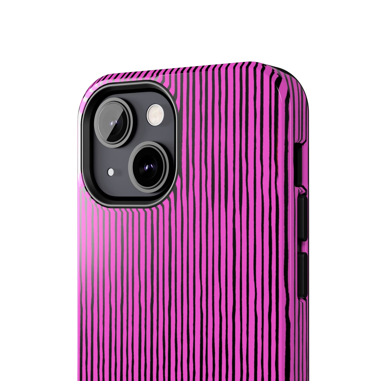 Quirky Pin Stripe Pink / Black Phone Case
