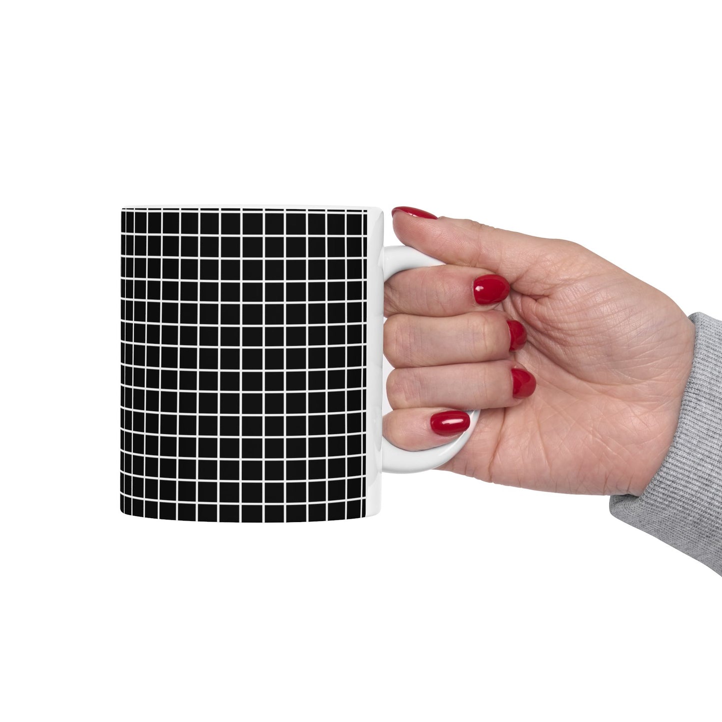 Window Pane Black / White Cup