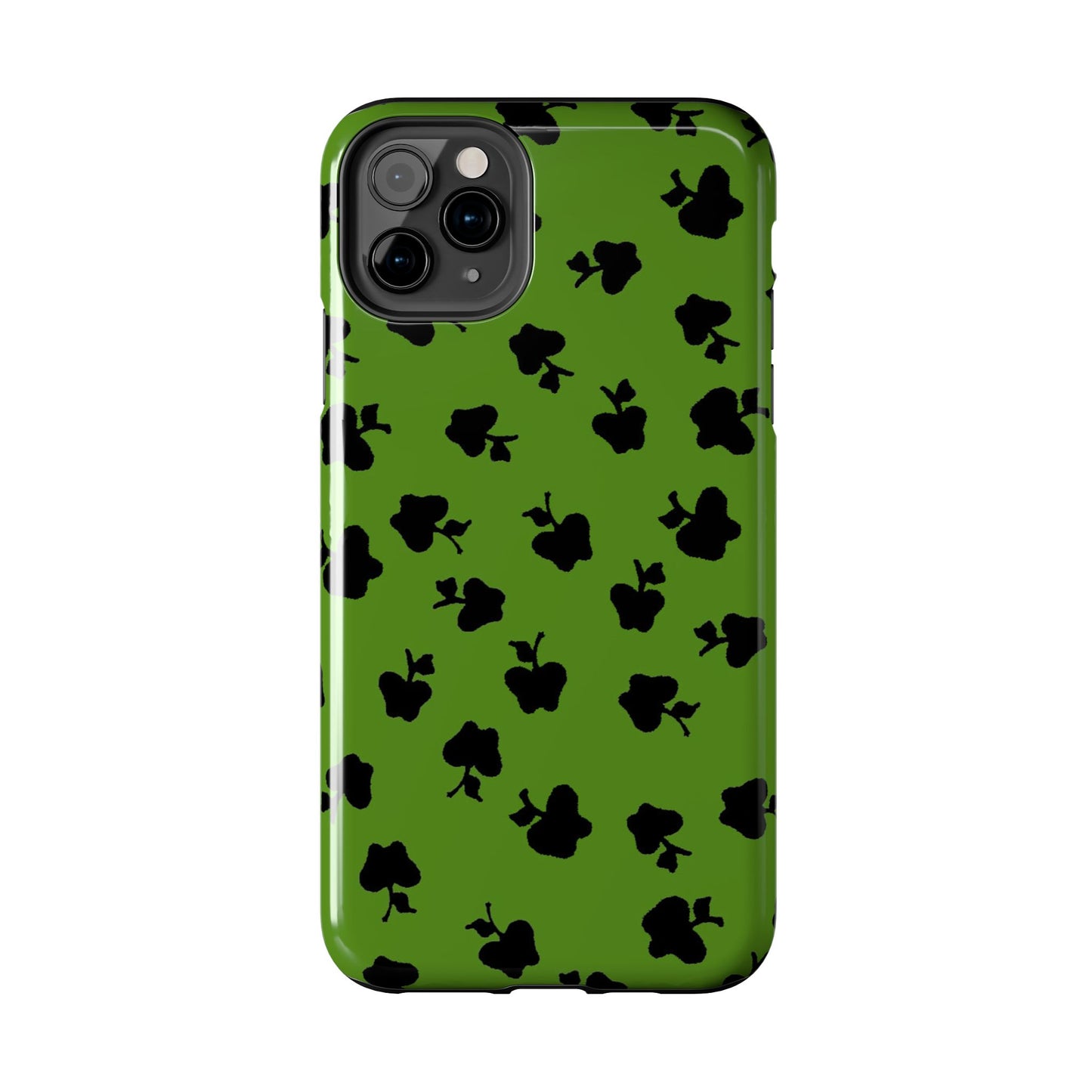 Happy Apples Green / Black Phone Case