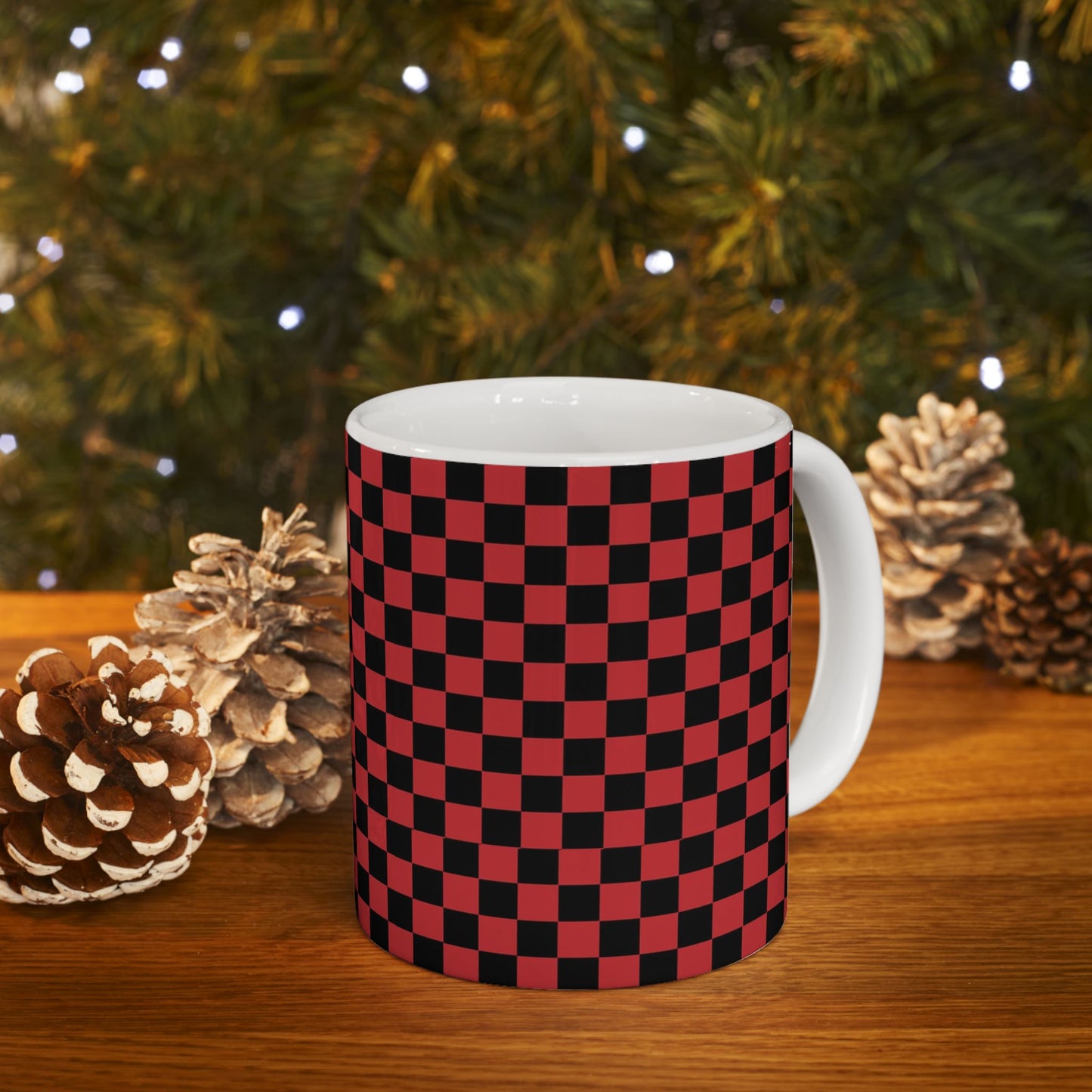 Checkerboard Red / Black Cup