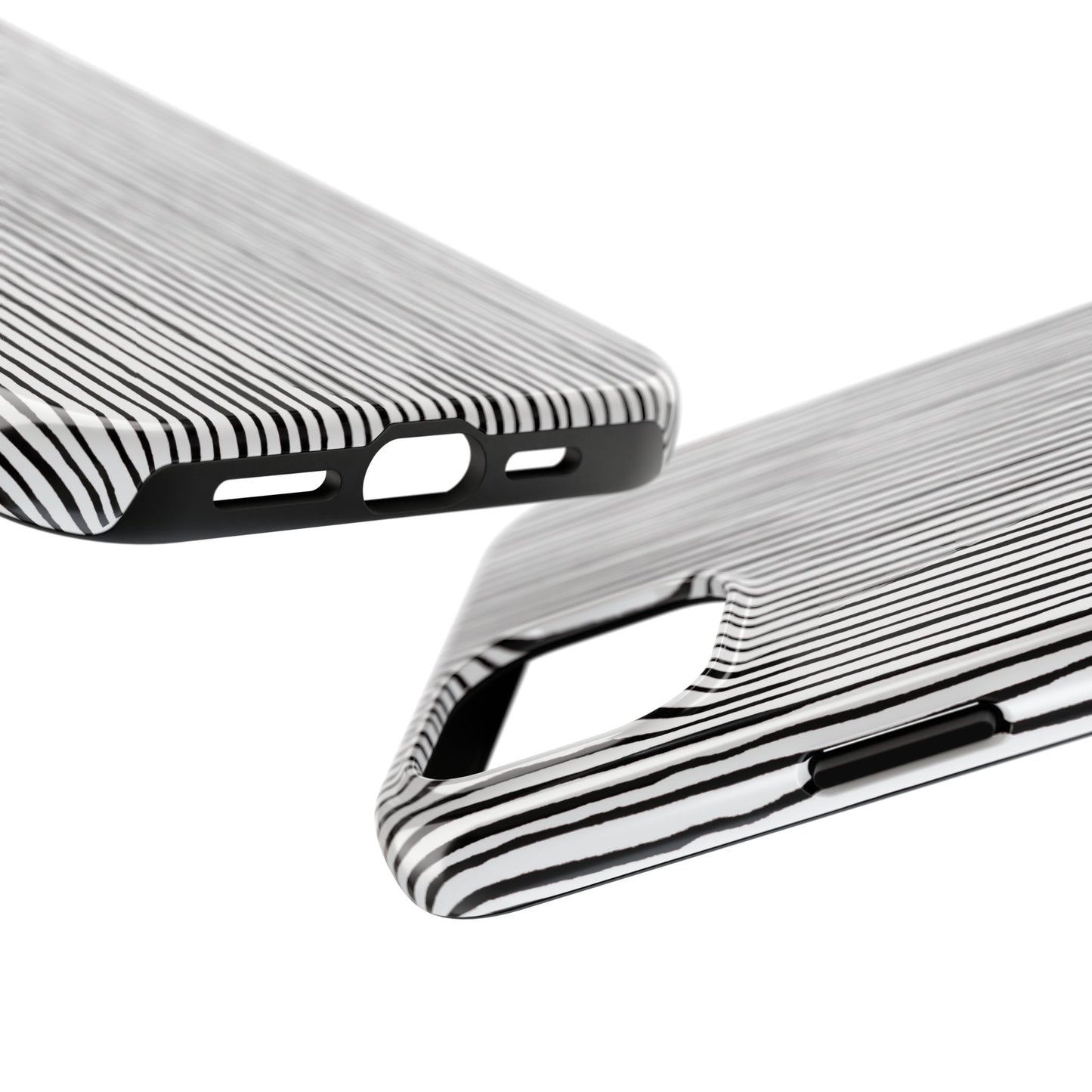 Quirky Pin Stripe White / Black Phone Case