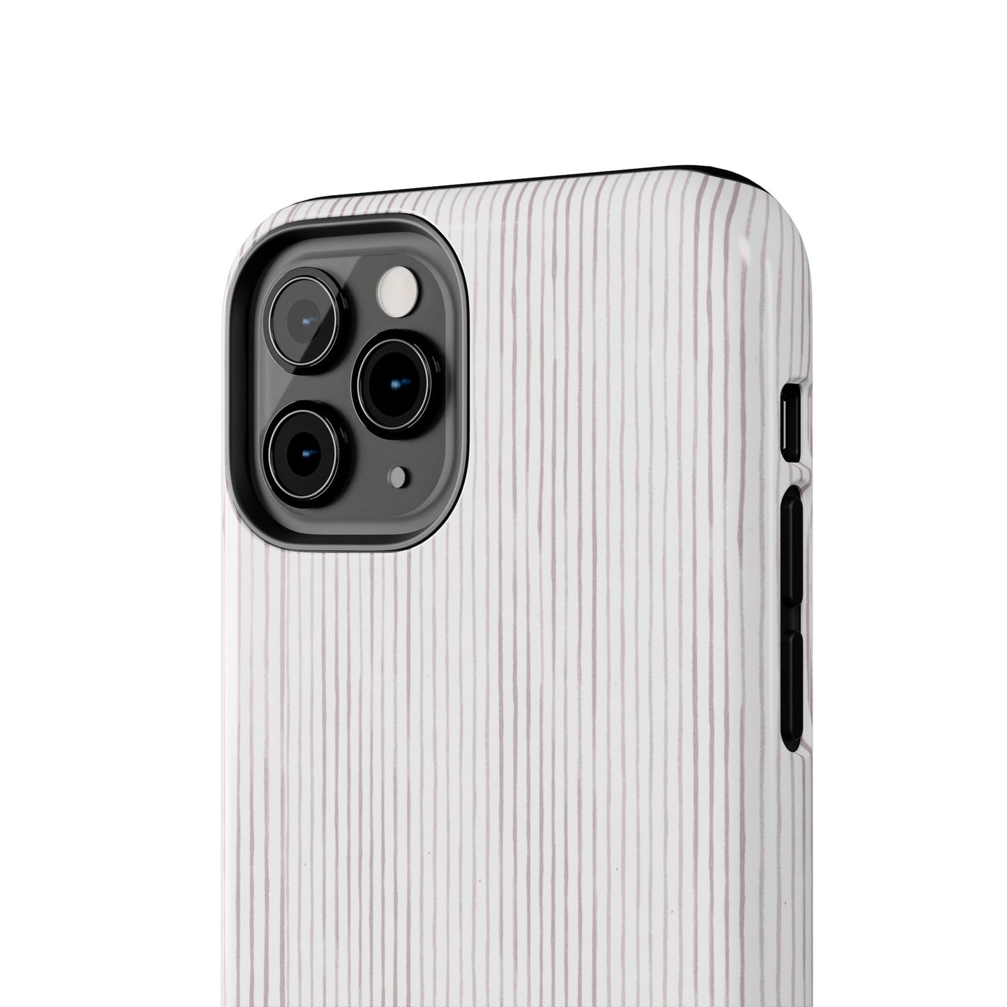 Happy Stripe White / Silver Phone Case