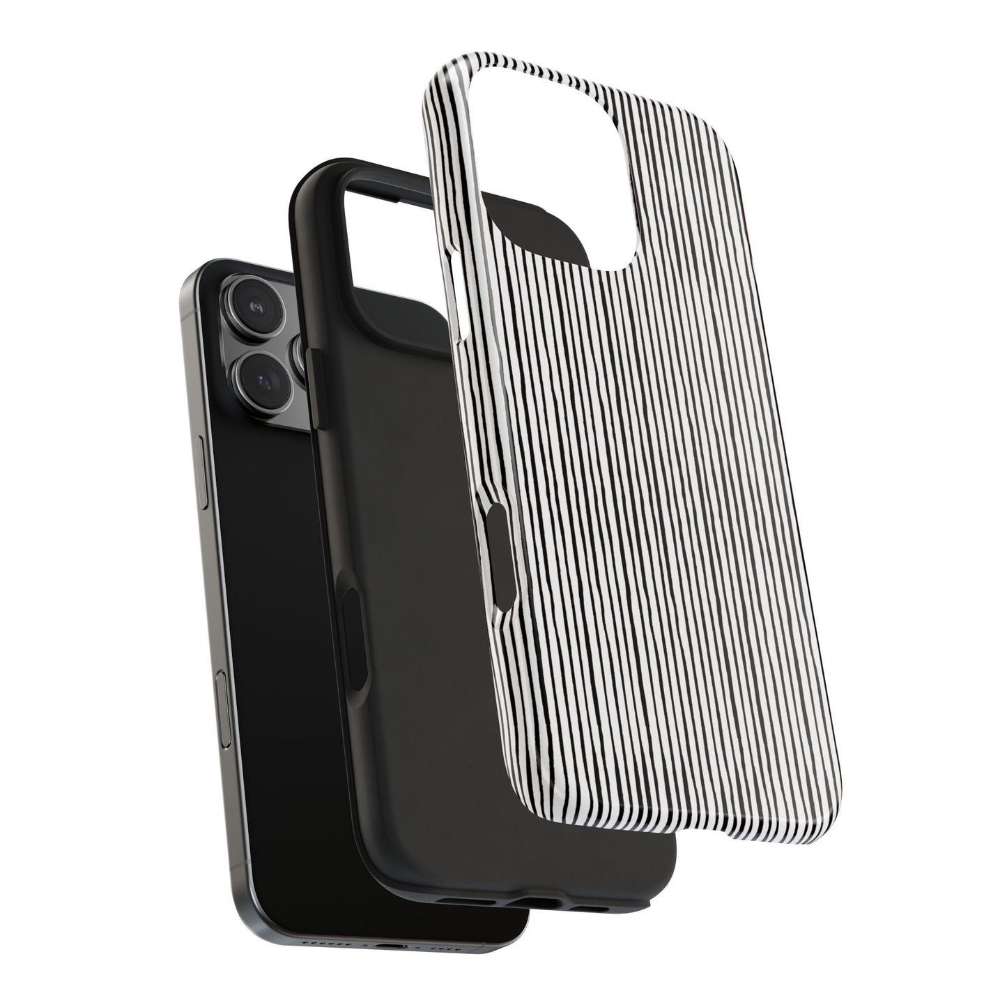 Quirky Pin Stripe White / Black Phone Case