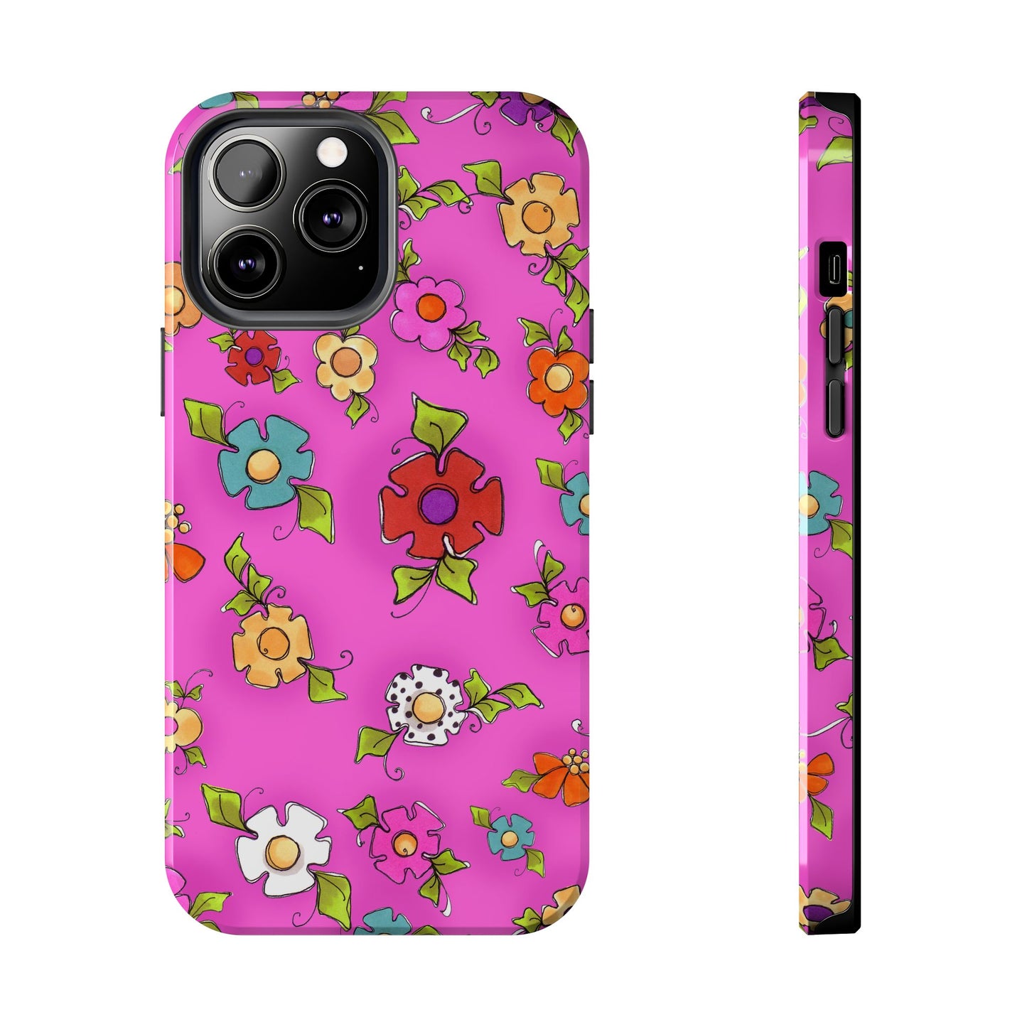 Happy Blooms Cerise Phone Case