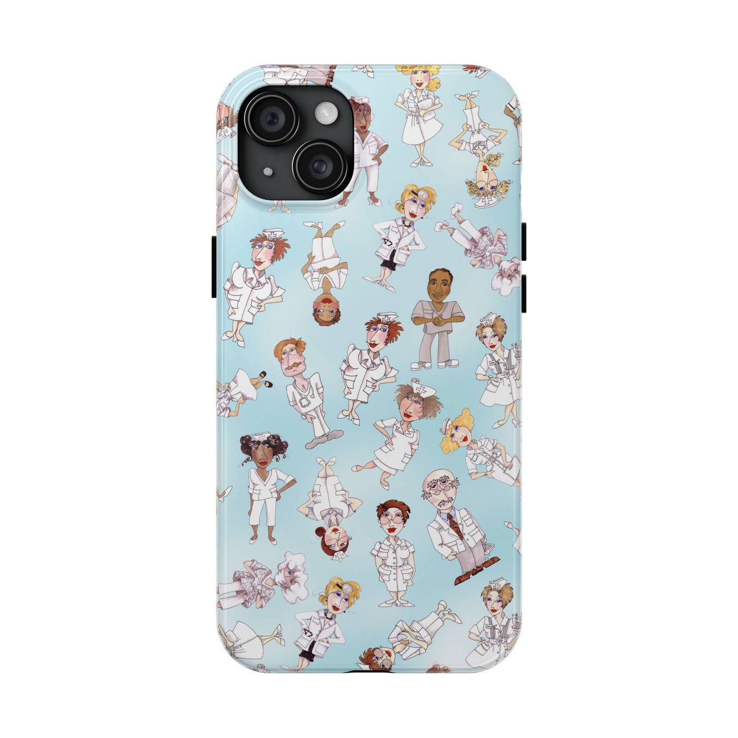 Tossed Nurses Aqua Phone Case