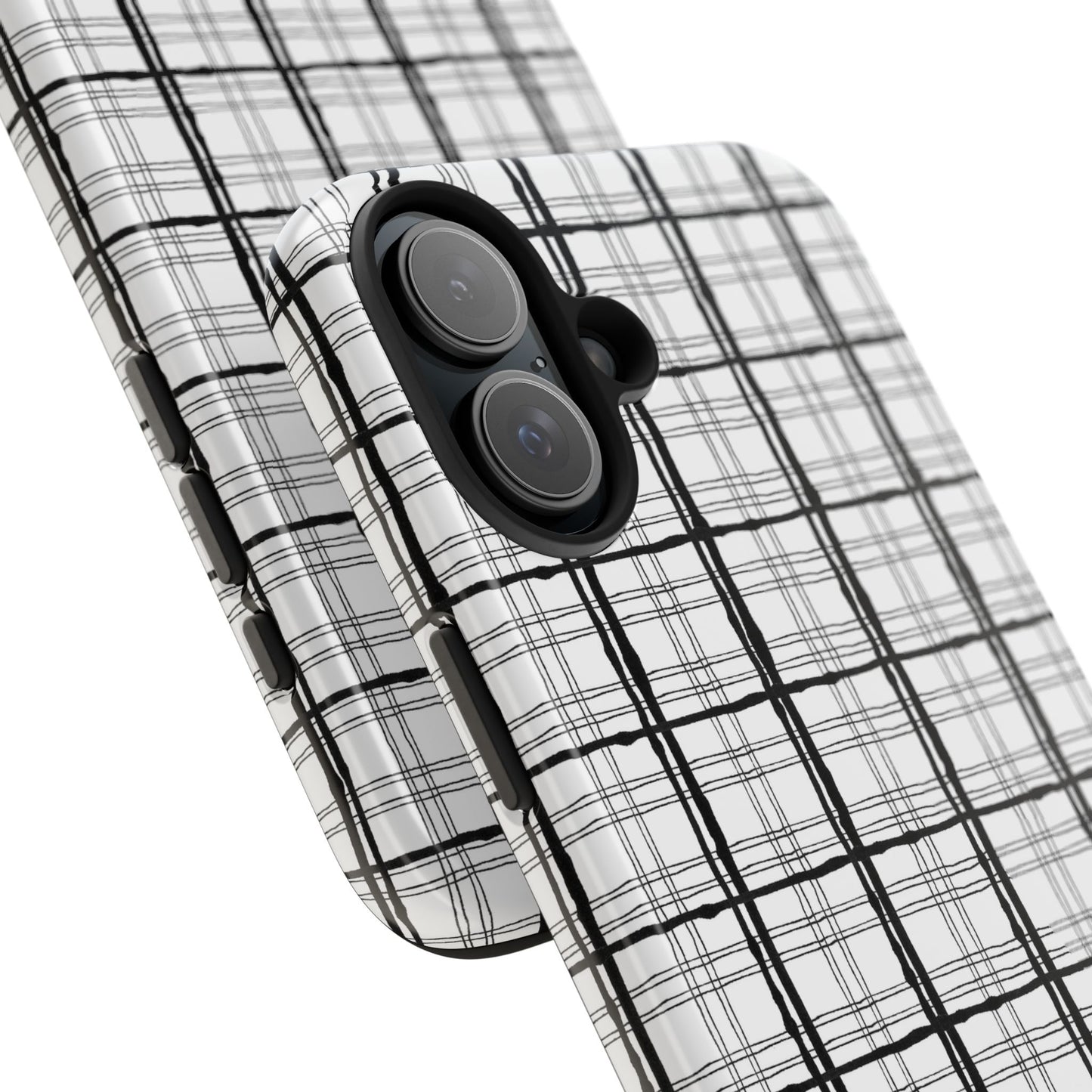 Sophistiplaid White / Black Phone Case