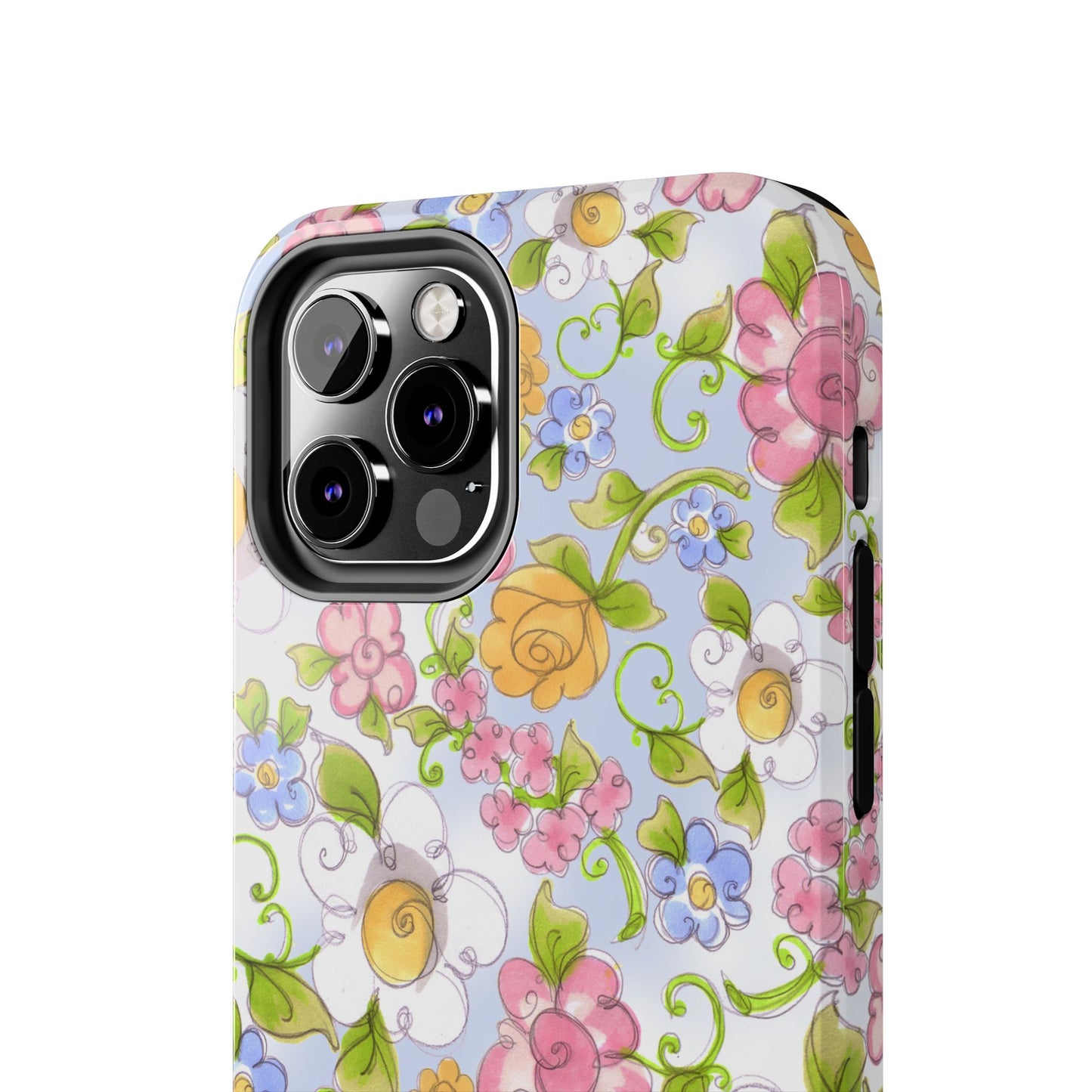 Flower Frolic Blue Phone Case