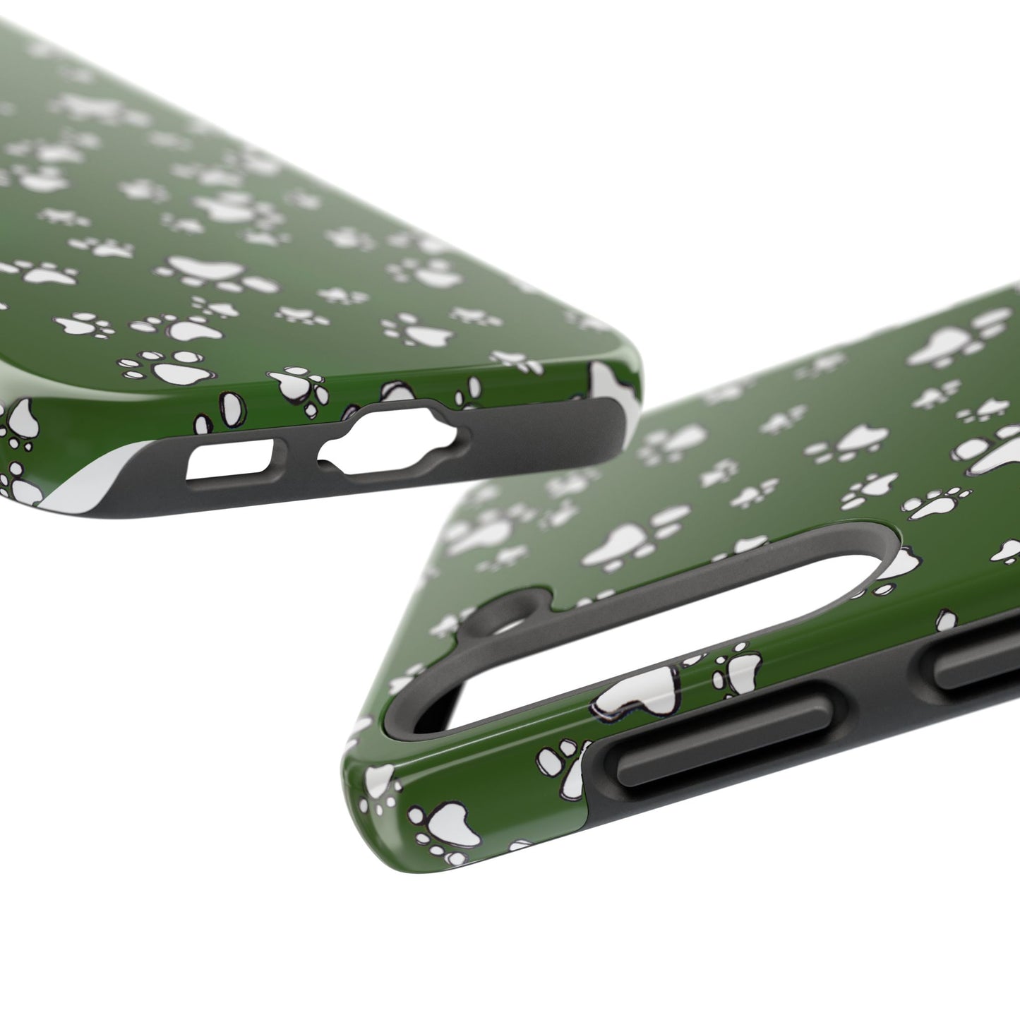 Paw Flakes Green Phone Case