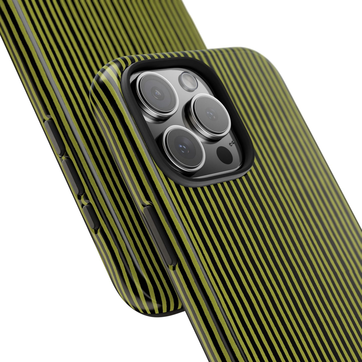 Happy Stripe Green / Black Phone Case