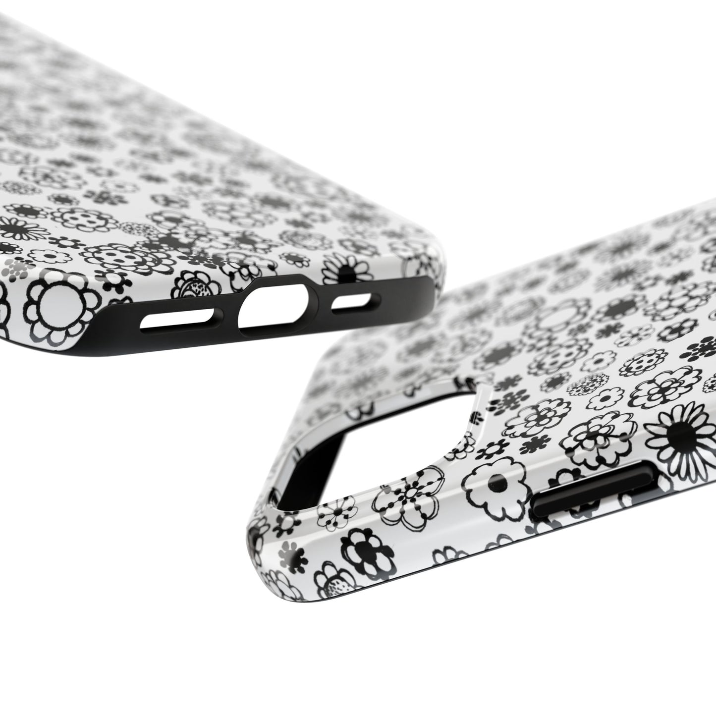 Posie Dots White / Black Phone Case
