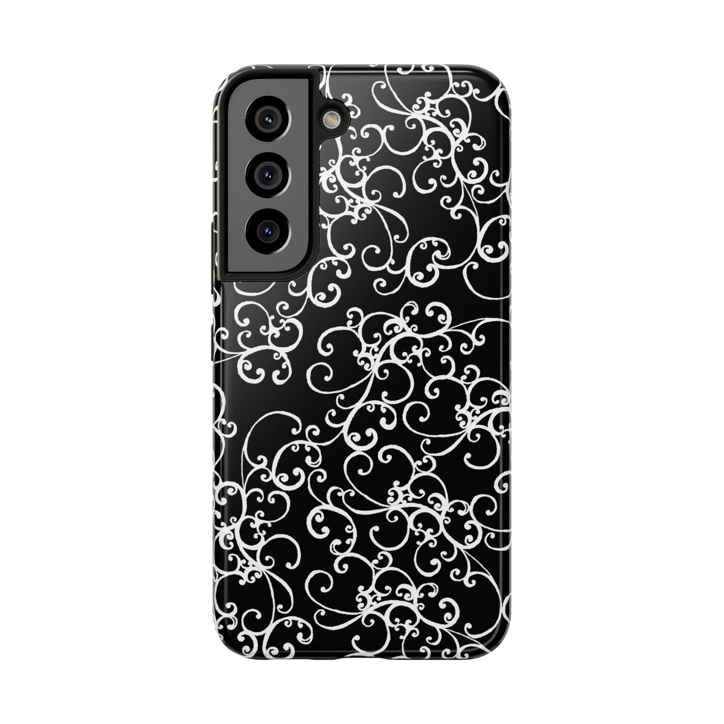 Elegant Scroll Black / White Phone Case