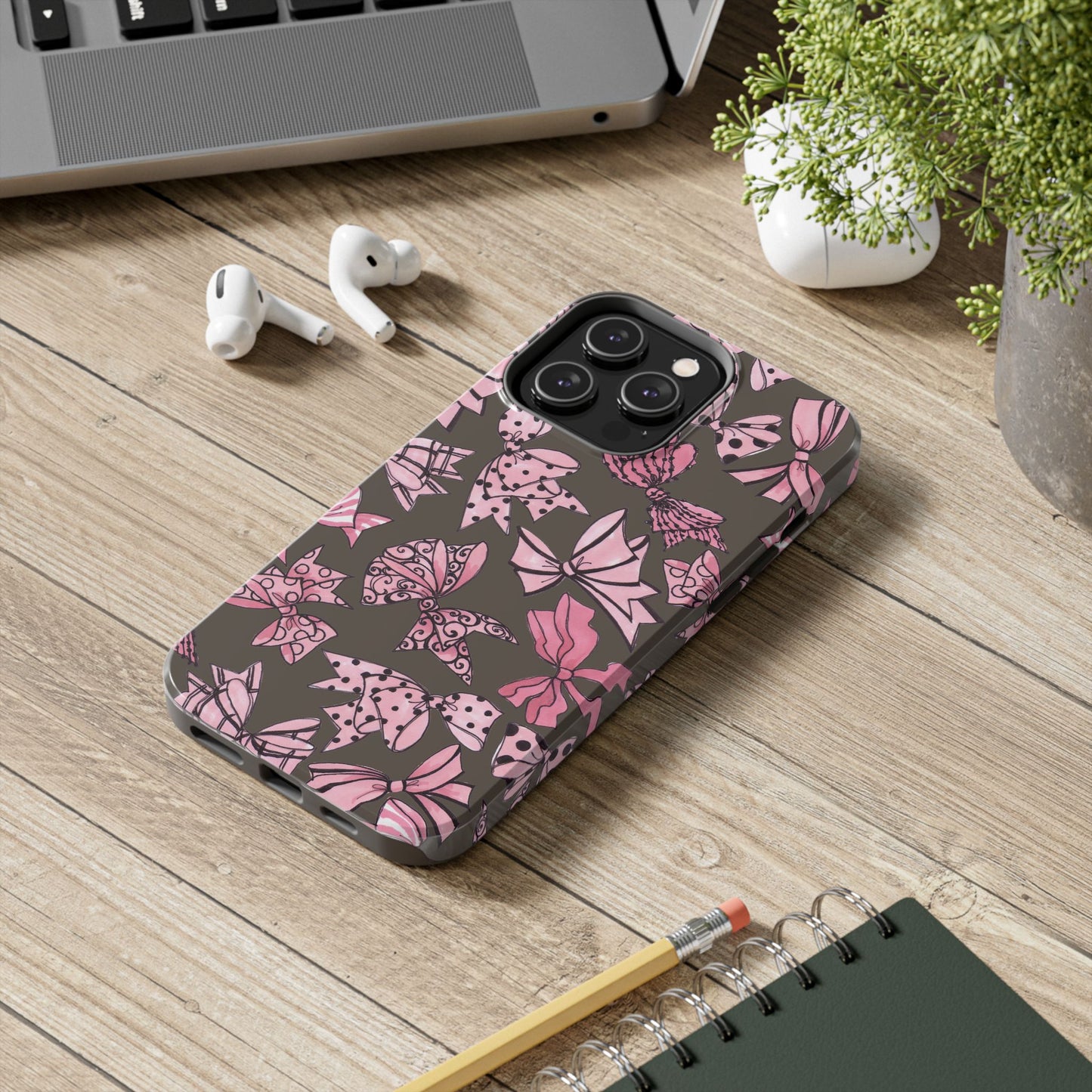 Blushing Bows Mocha Phone Case