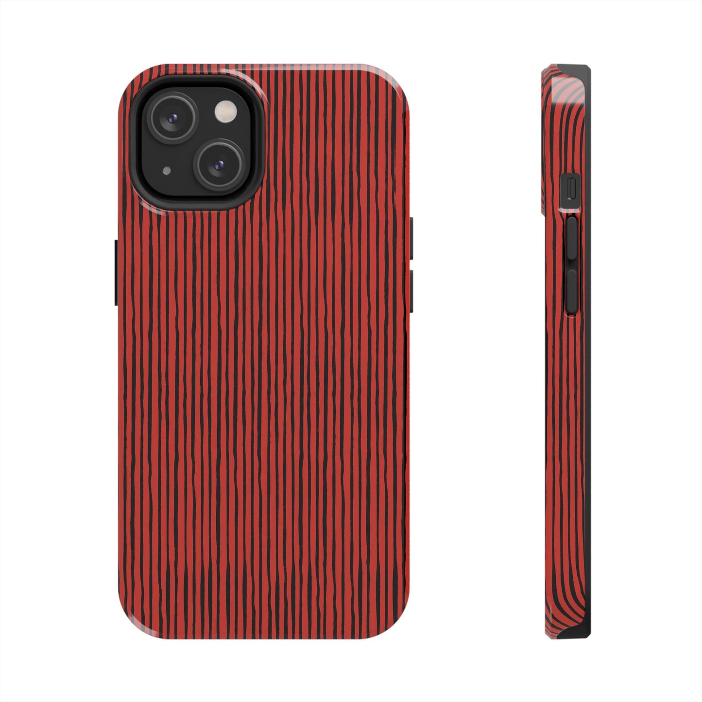Quirky Bias Stripe Red / Black Phone Case