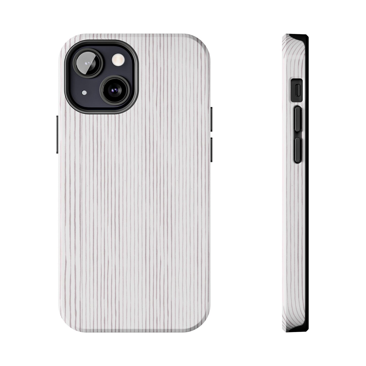 Happy Stripe White / Silver Phone Case