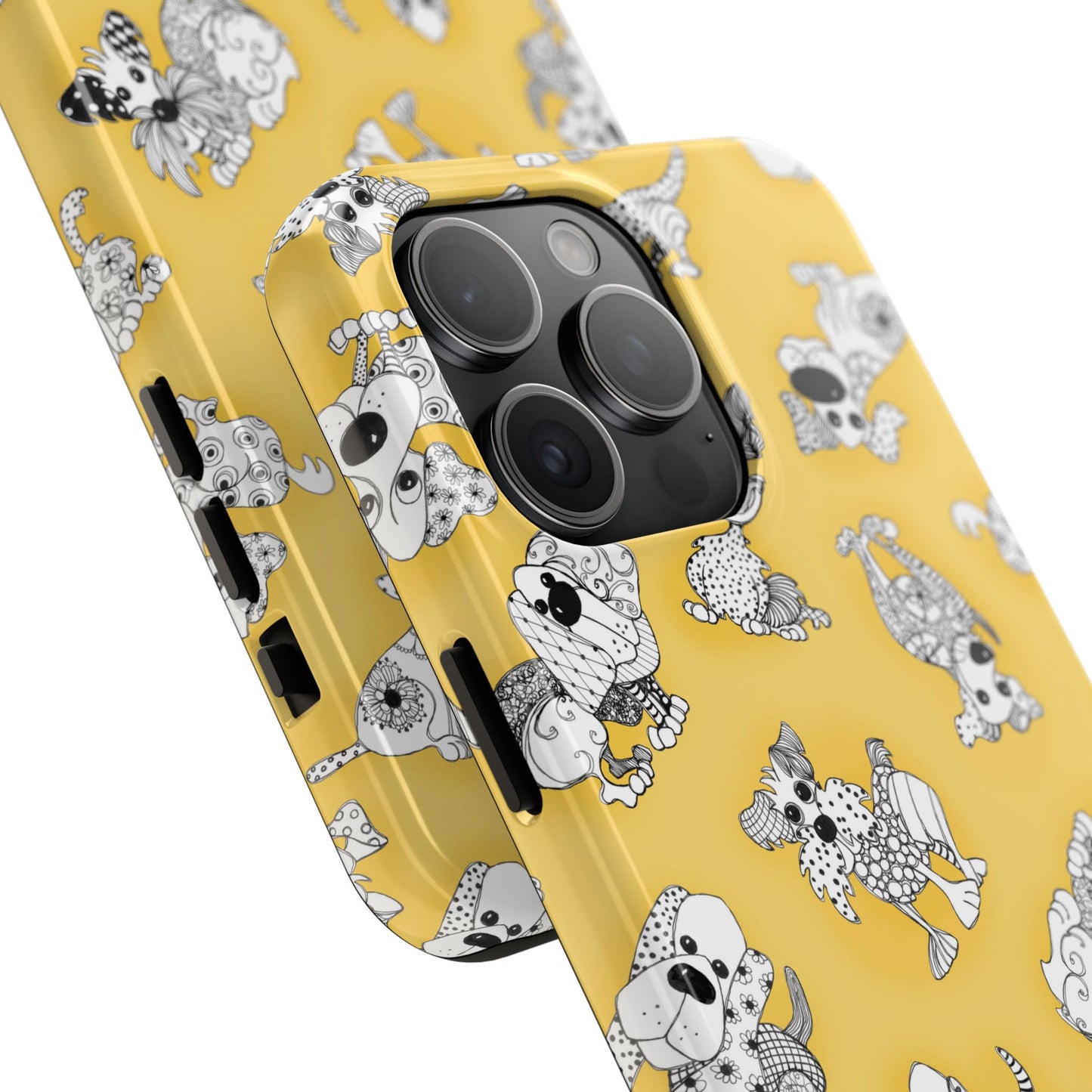 Doodle Dogs Yellow Phone Case