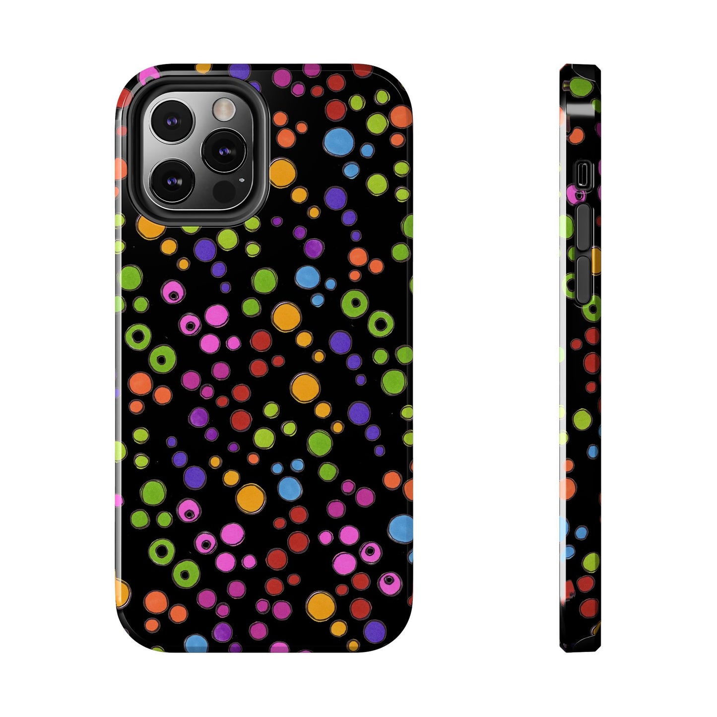 Dog Dots Black / Multi Phone Case