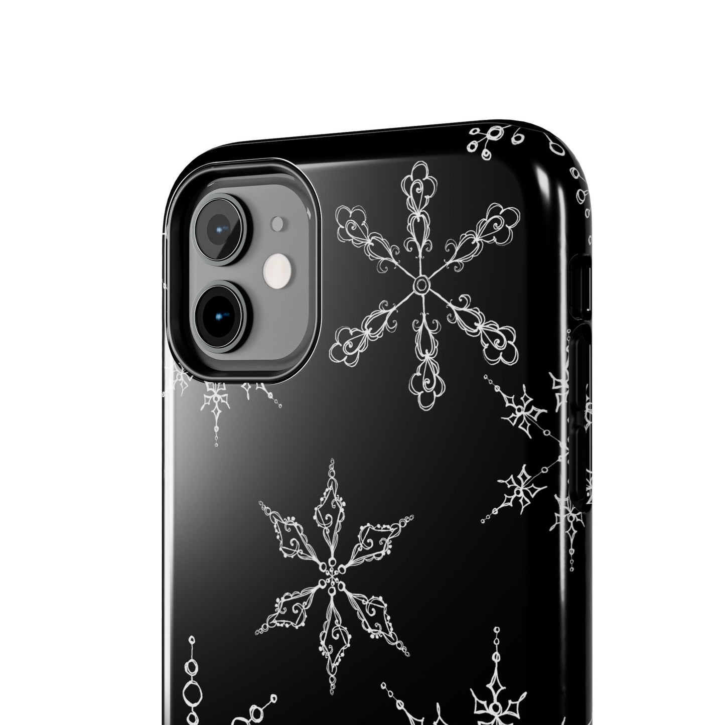 Snowflakes Black Phone Case