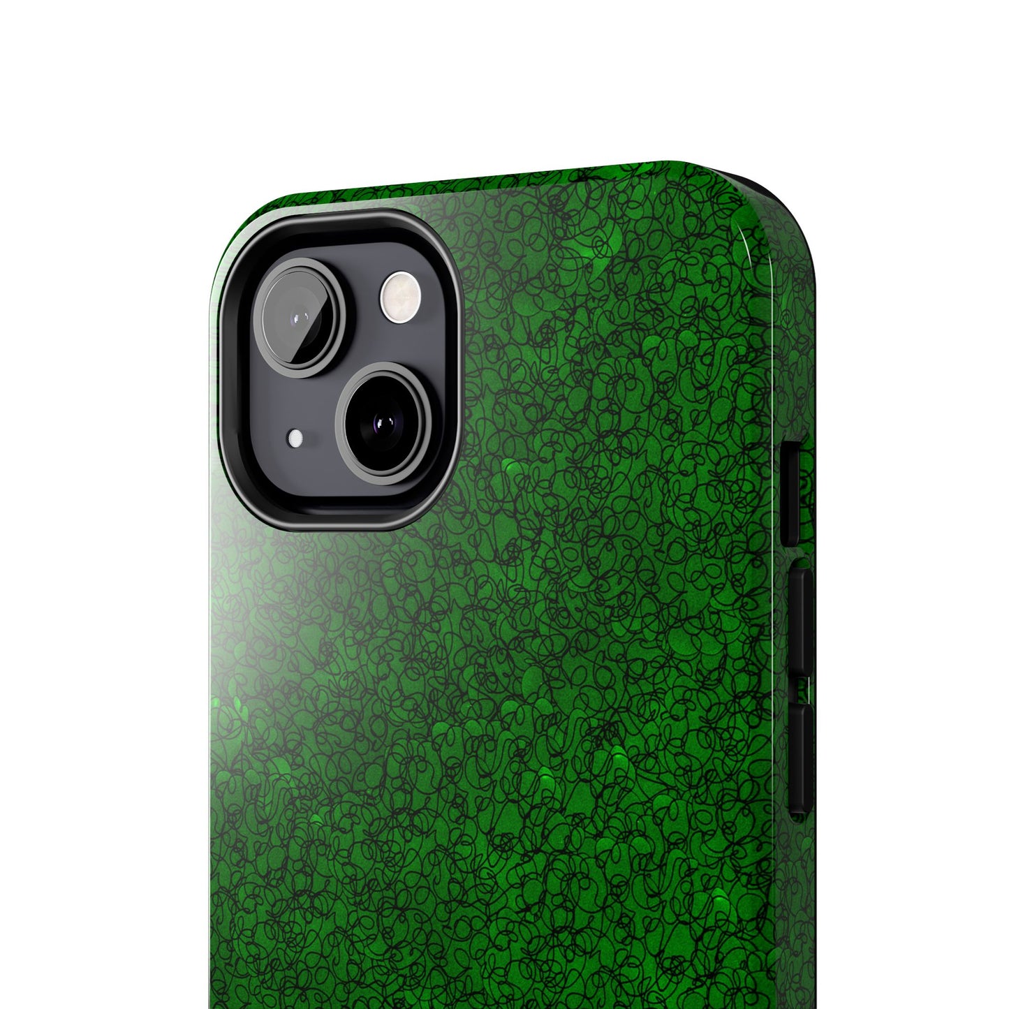 Scribble Green / Black Phone Case