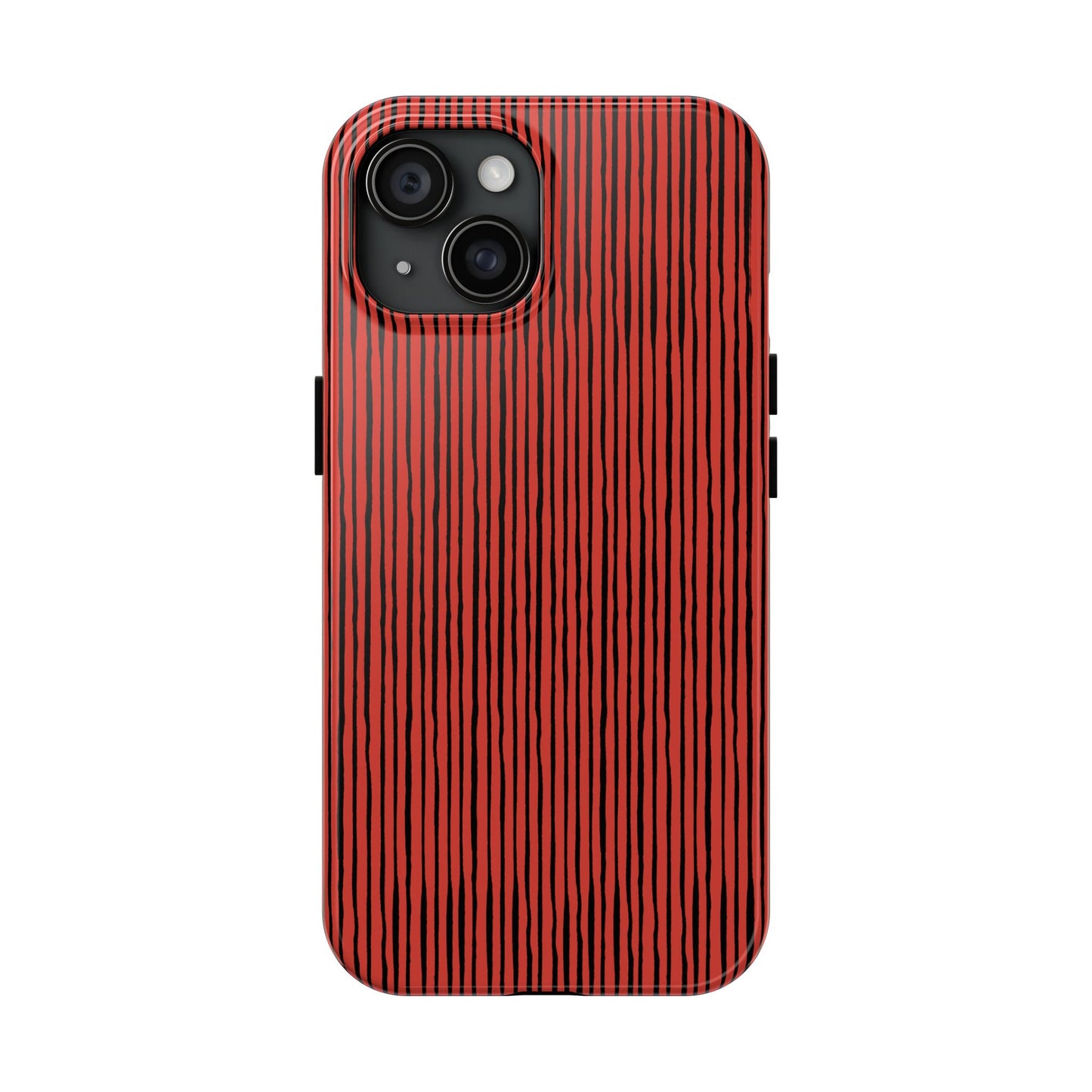 Quirky Pin Stripe Red / Black Phone Case
