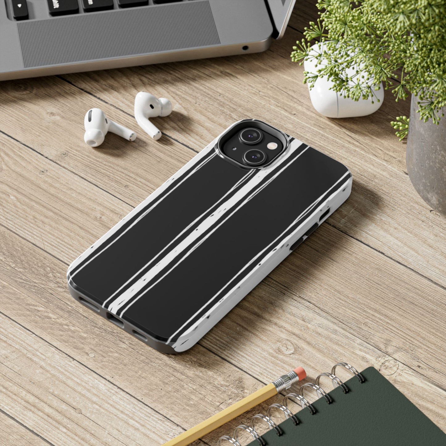 Black / White Stripe Phone Case