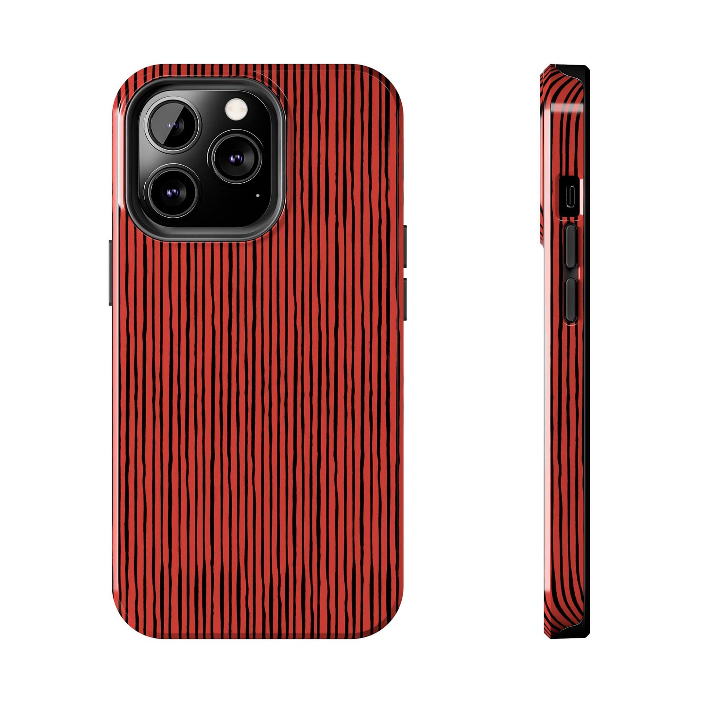 Quirky Pin Stripe Red / Black Phone Case