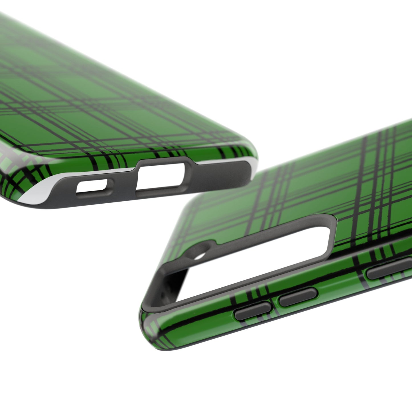 Glad Plaid Green / Black Phone Case