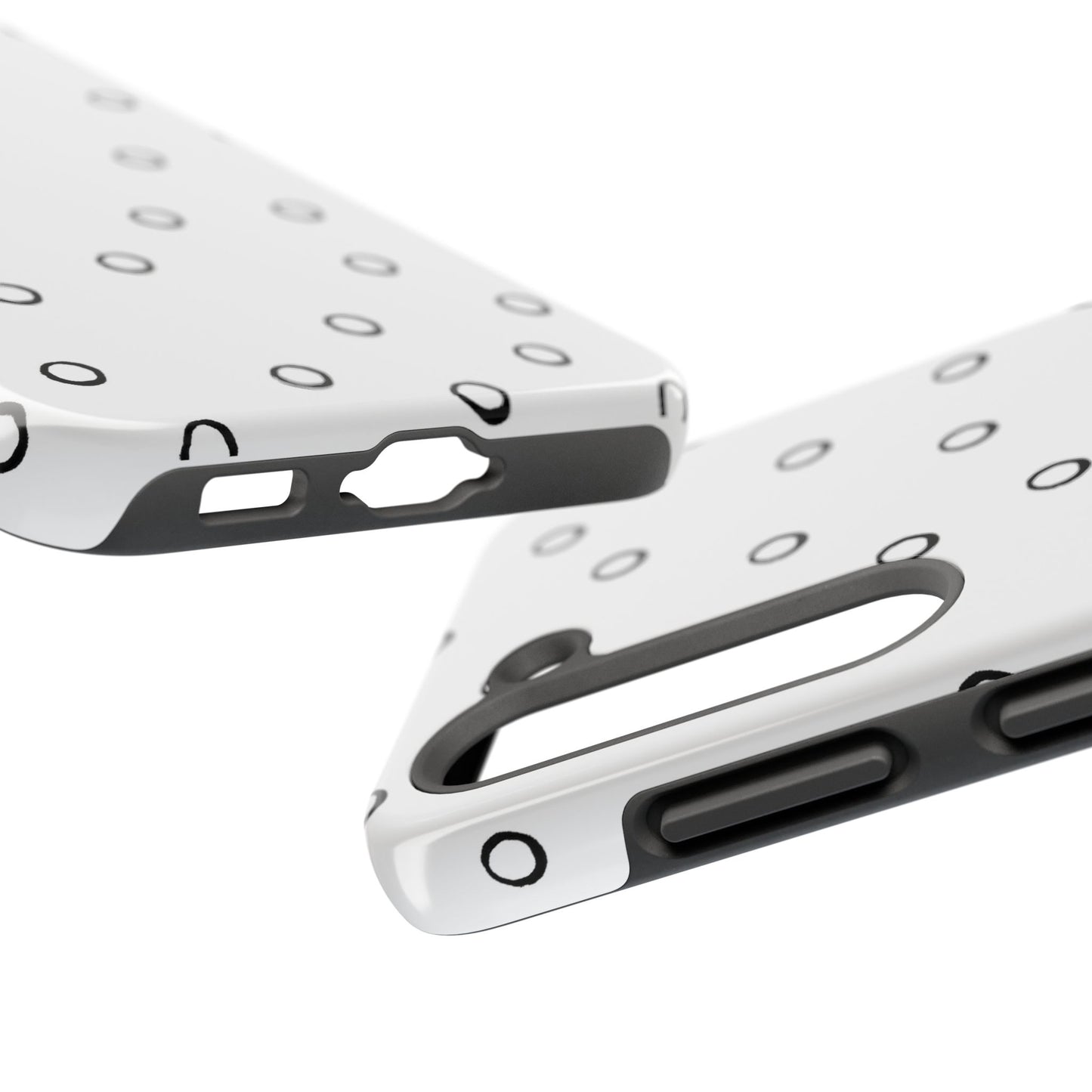 Open Dots White / Black Phone Case