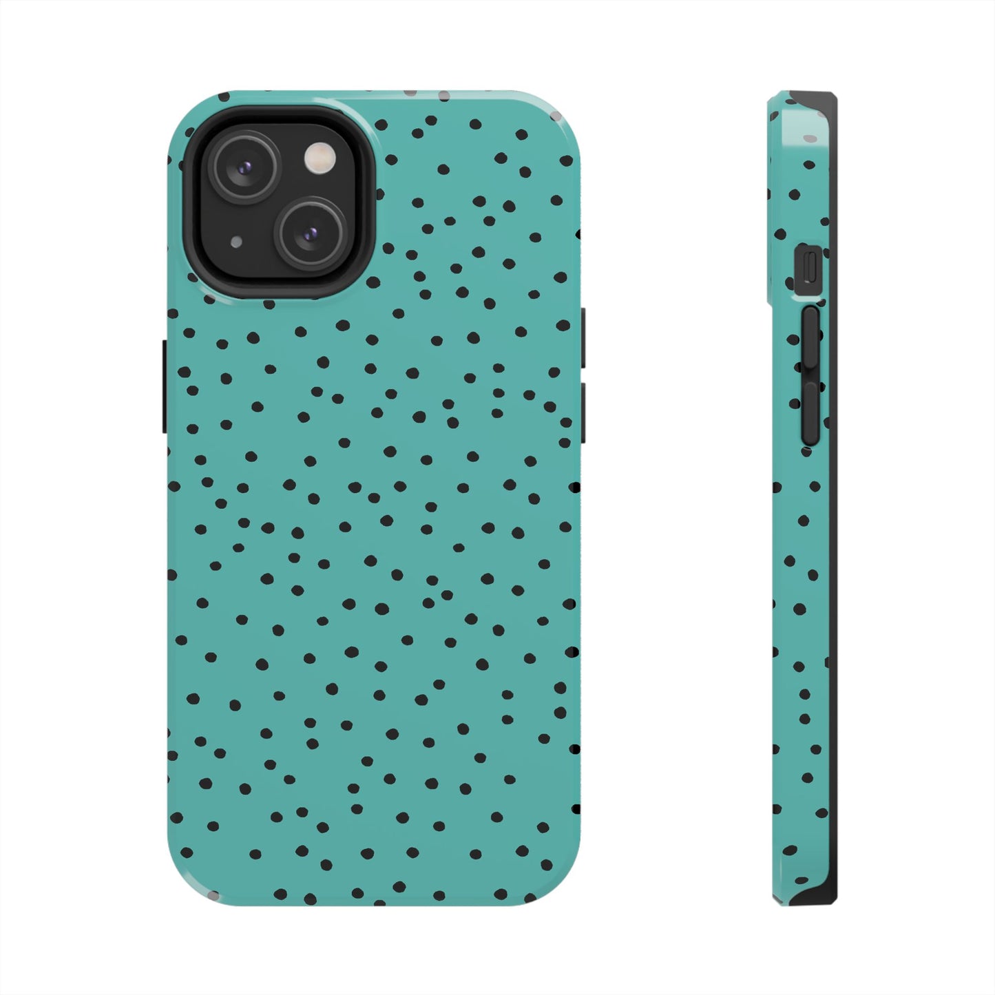 Dinky Dots Turquoise / Black Phone Case