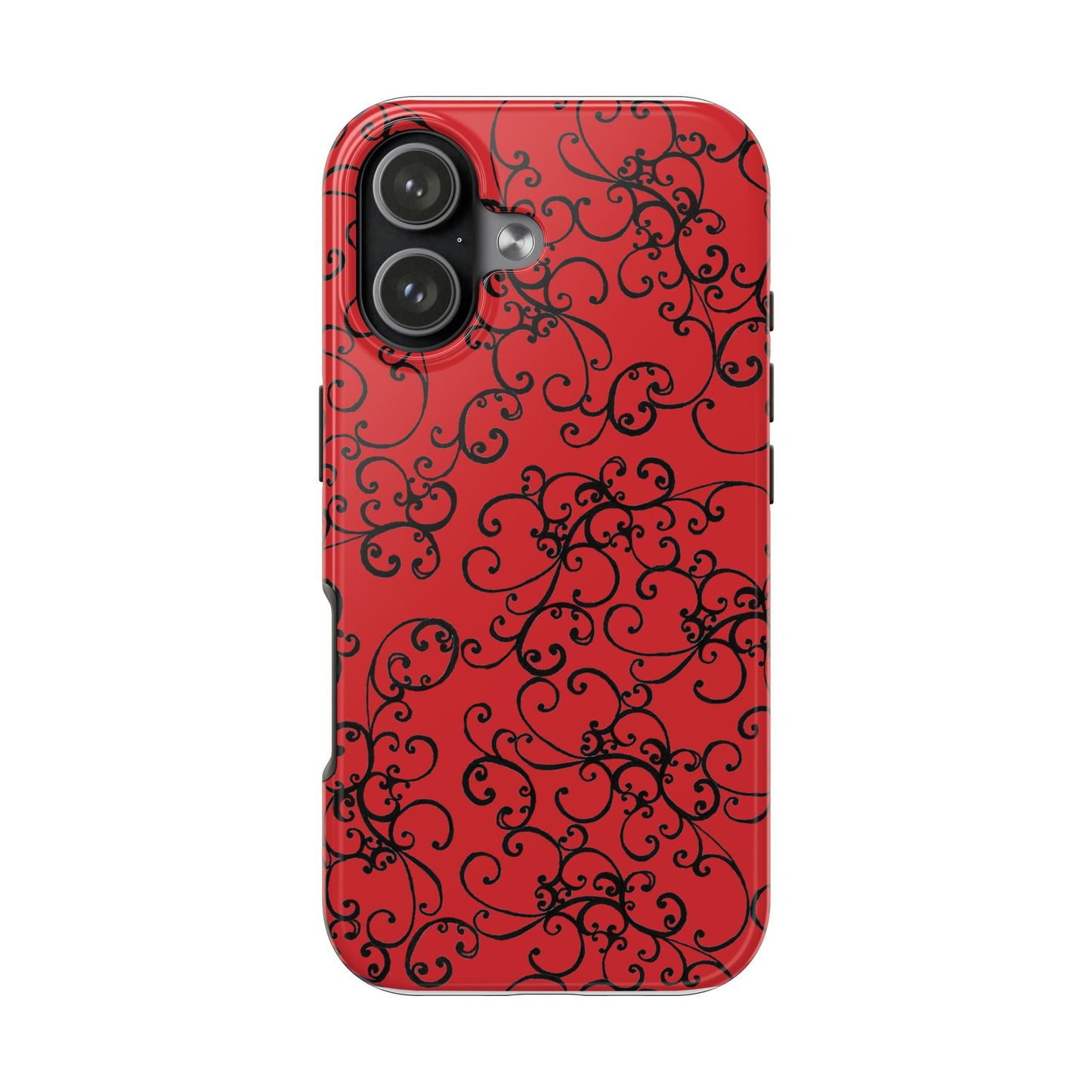 Elegant Scroll Red / Black Phone Case