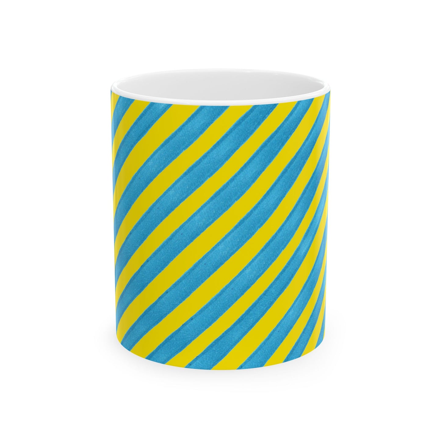 Bias Stripe Turquoise / Yellow Cup