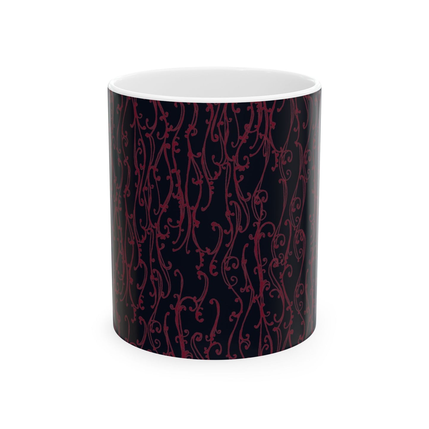 Swan Scroll Black / Red Cup
