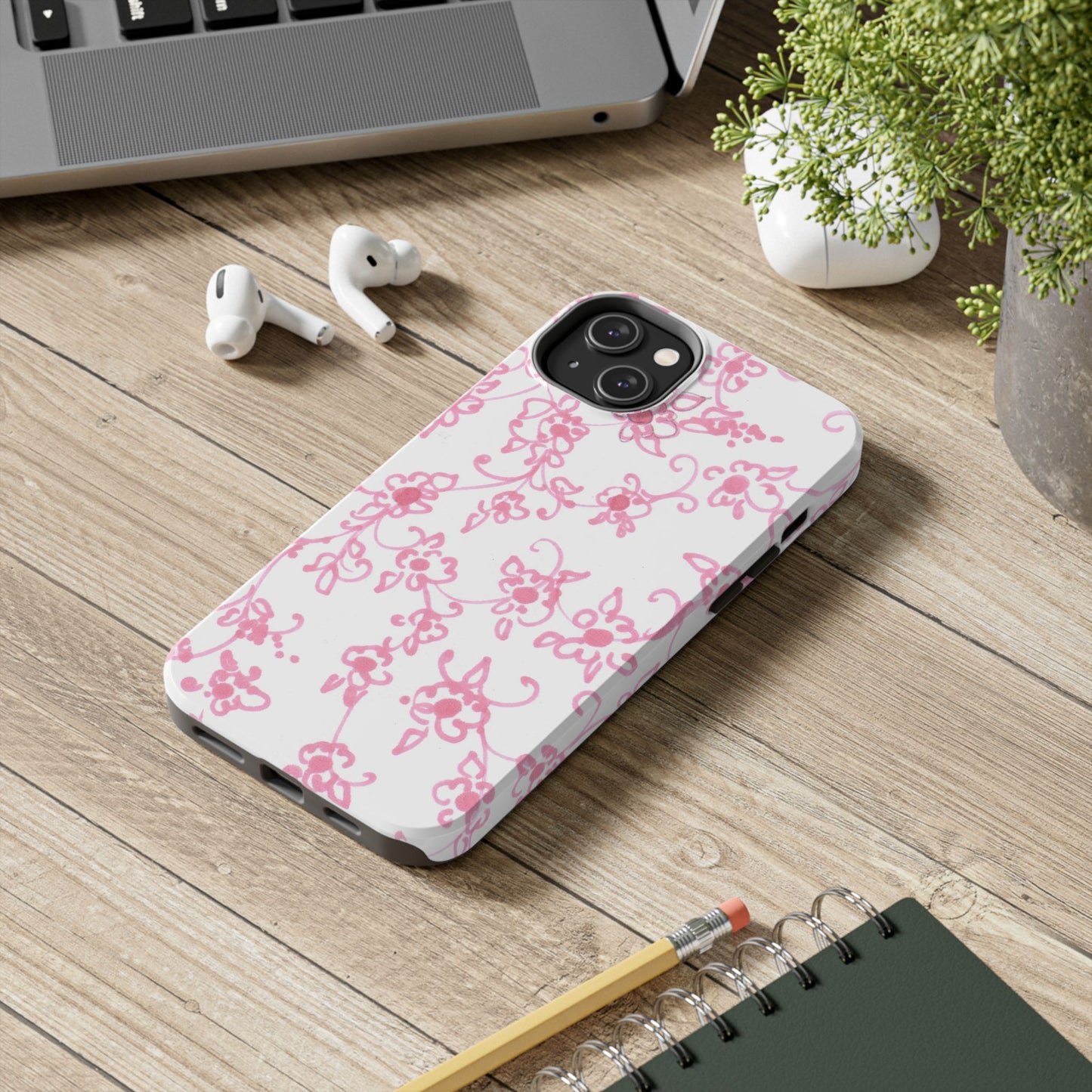 Juliette Ladies White / Pink Flowers Phone Case