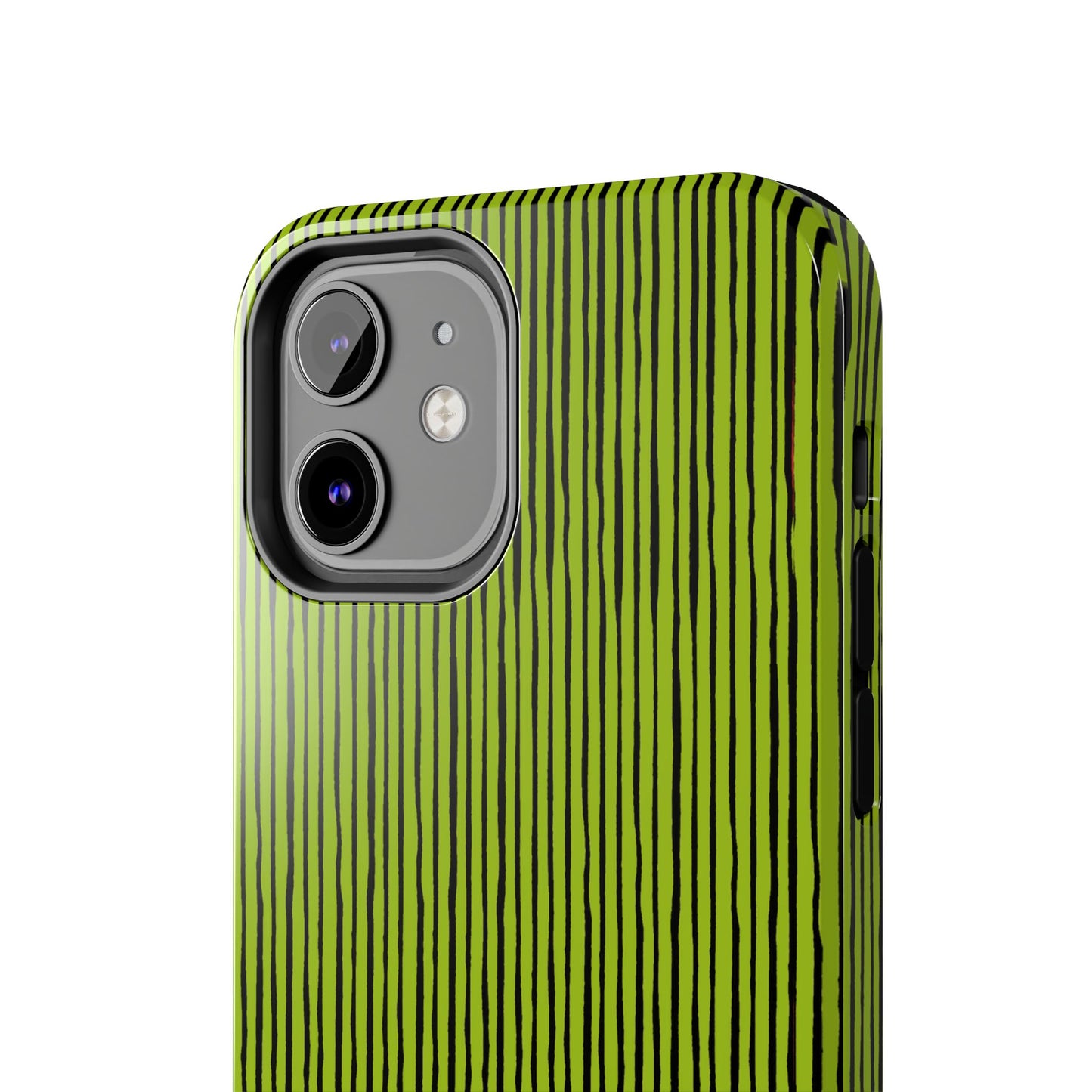 Quirky Pin Stripe Green / Black Phone Case