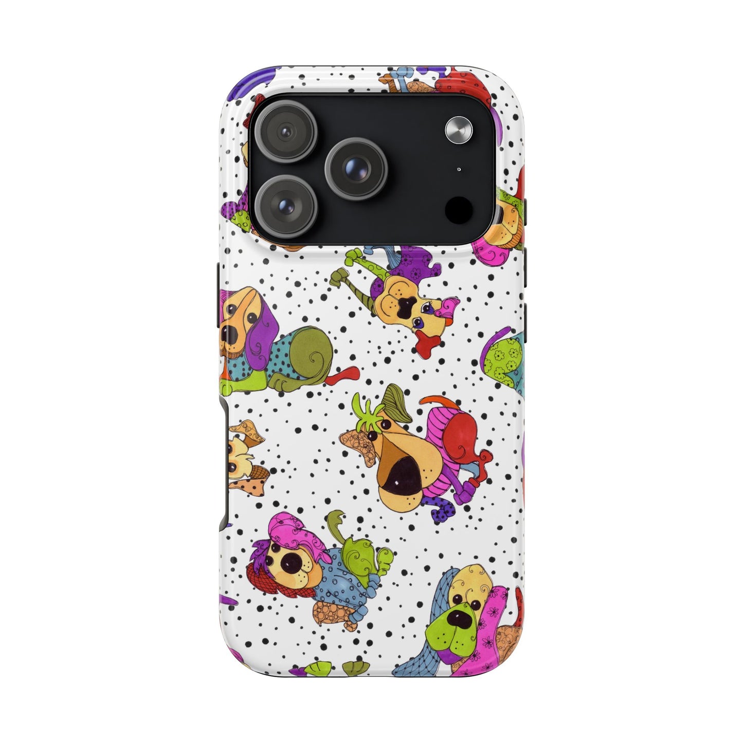 Tossed Happy Dogs White Phone Case