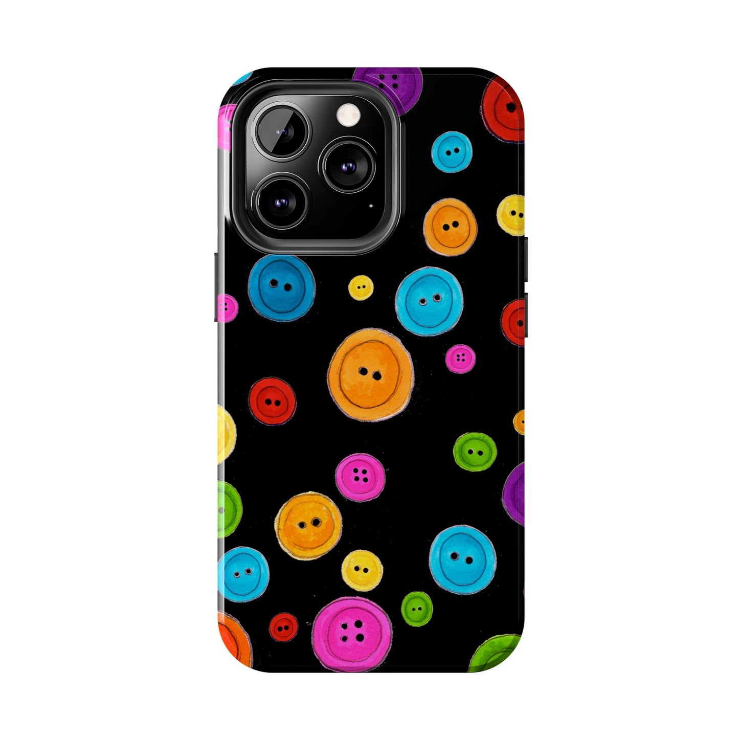 Button Dots Black Phone Case