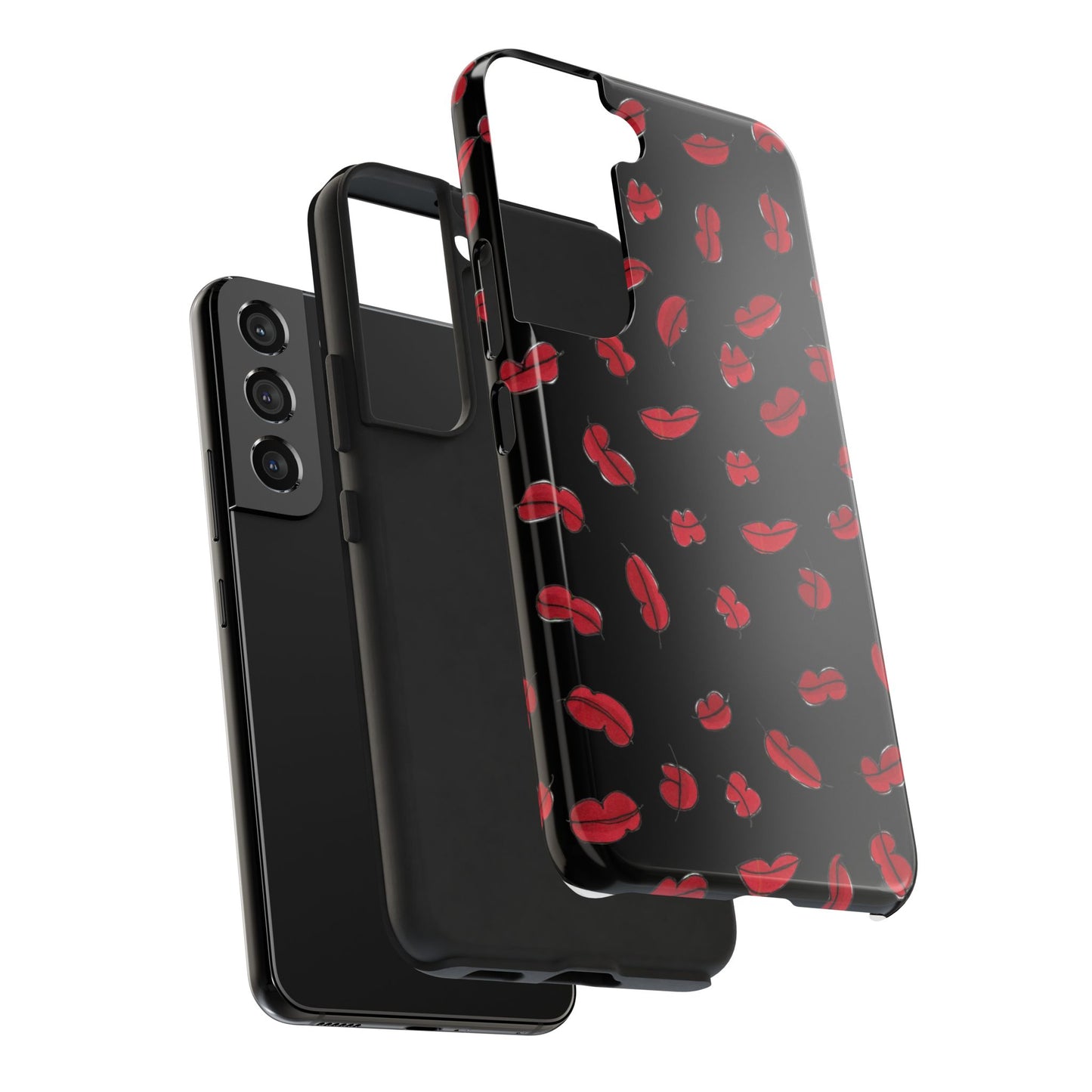 Lotsa Lips Black Phone Case