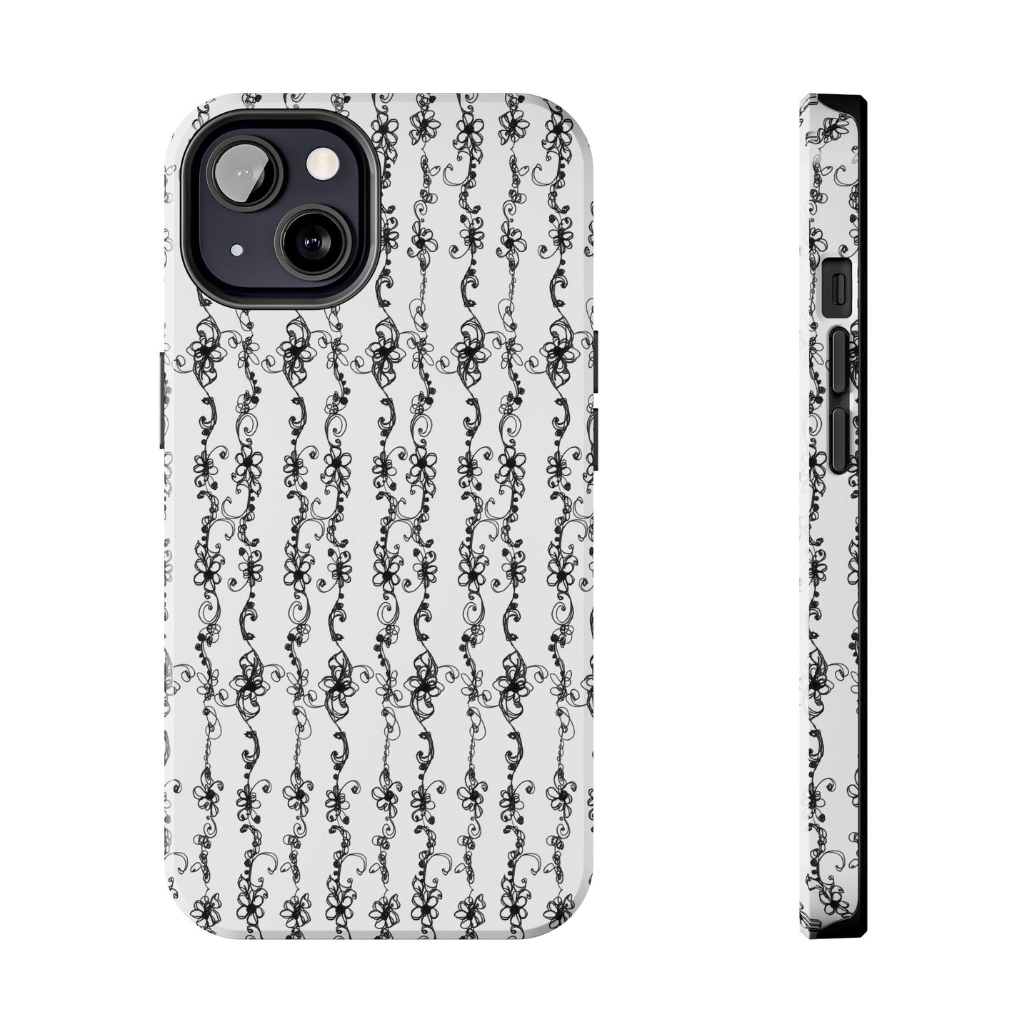 Flower Scroll Stripe Phone Case