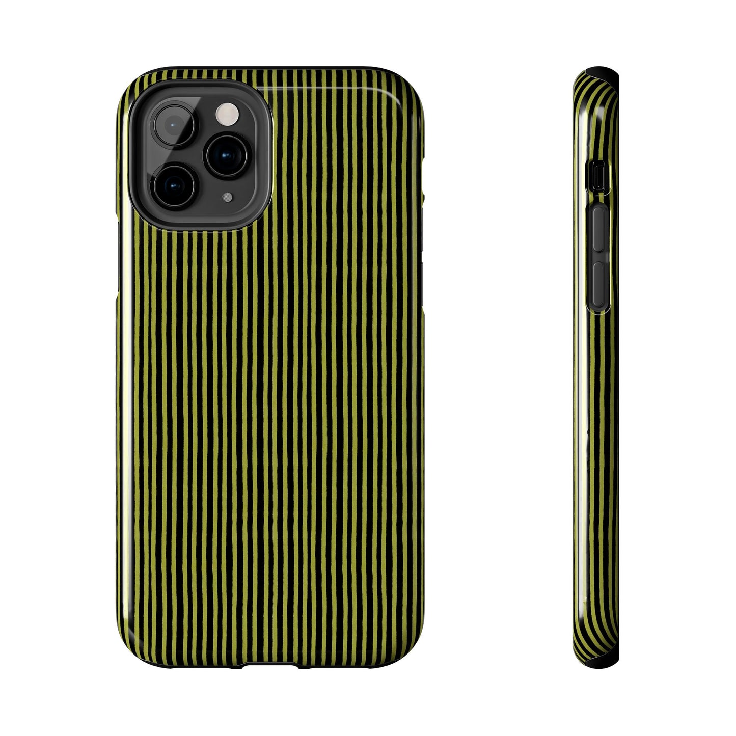 Happy Stripe Green / Black Phone Case