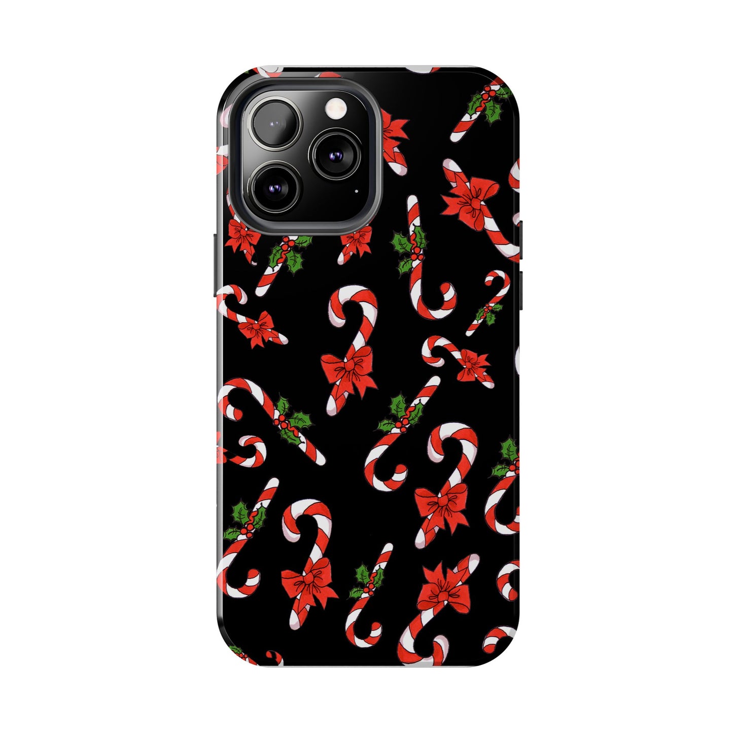 Candy Cane Crowd Black Phone Case