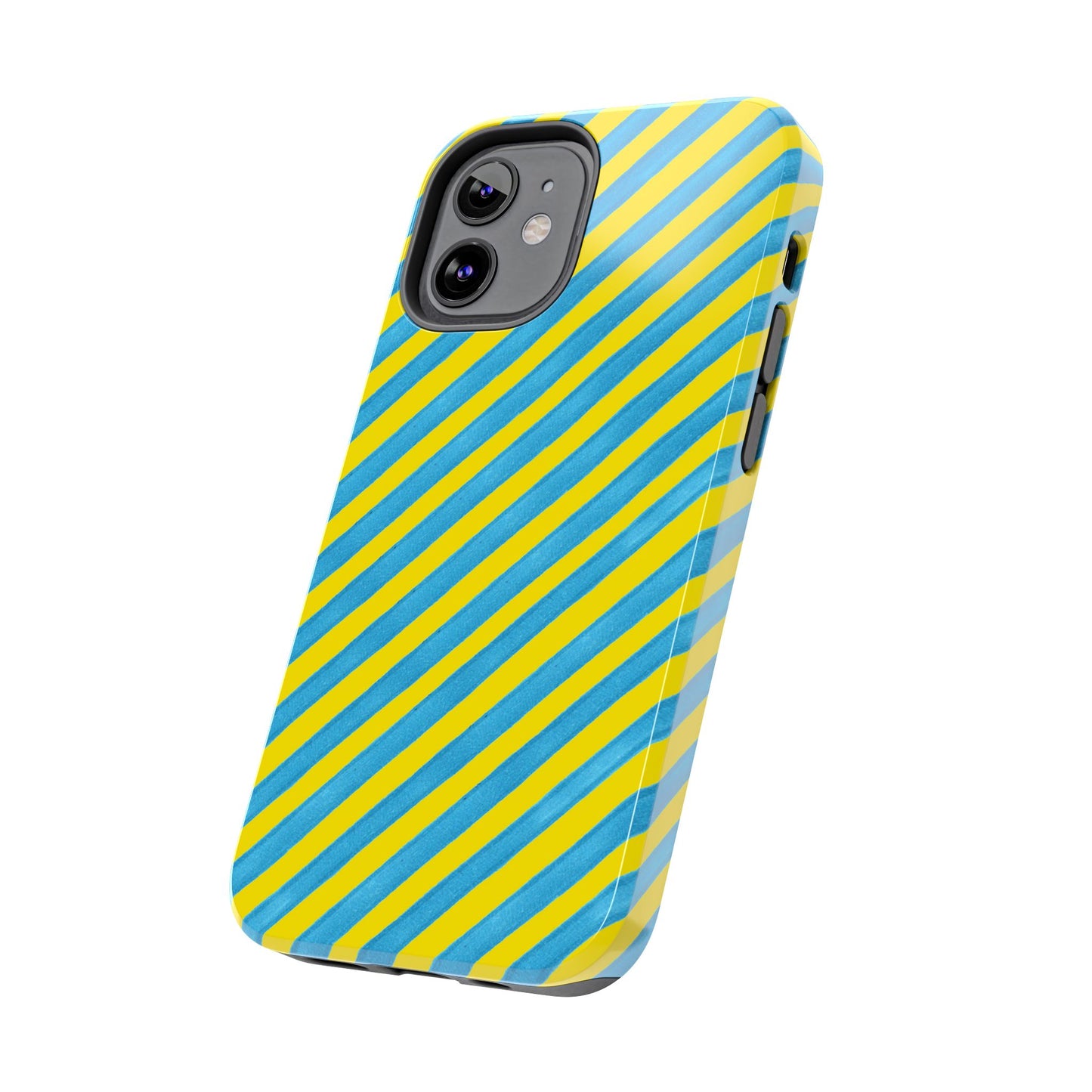 Bias Stripe Turquoise / Yellow Phone Case