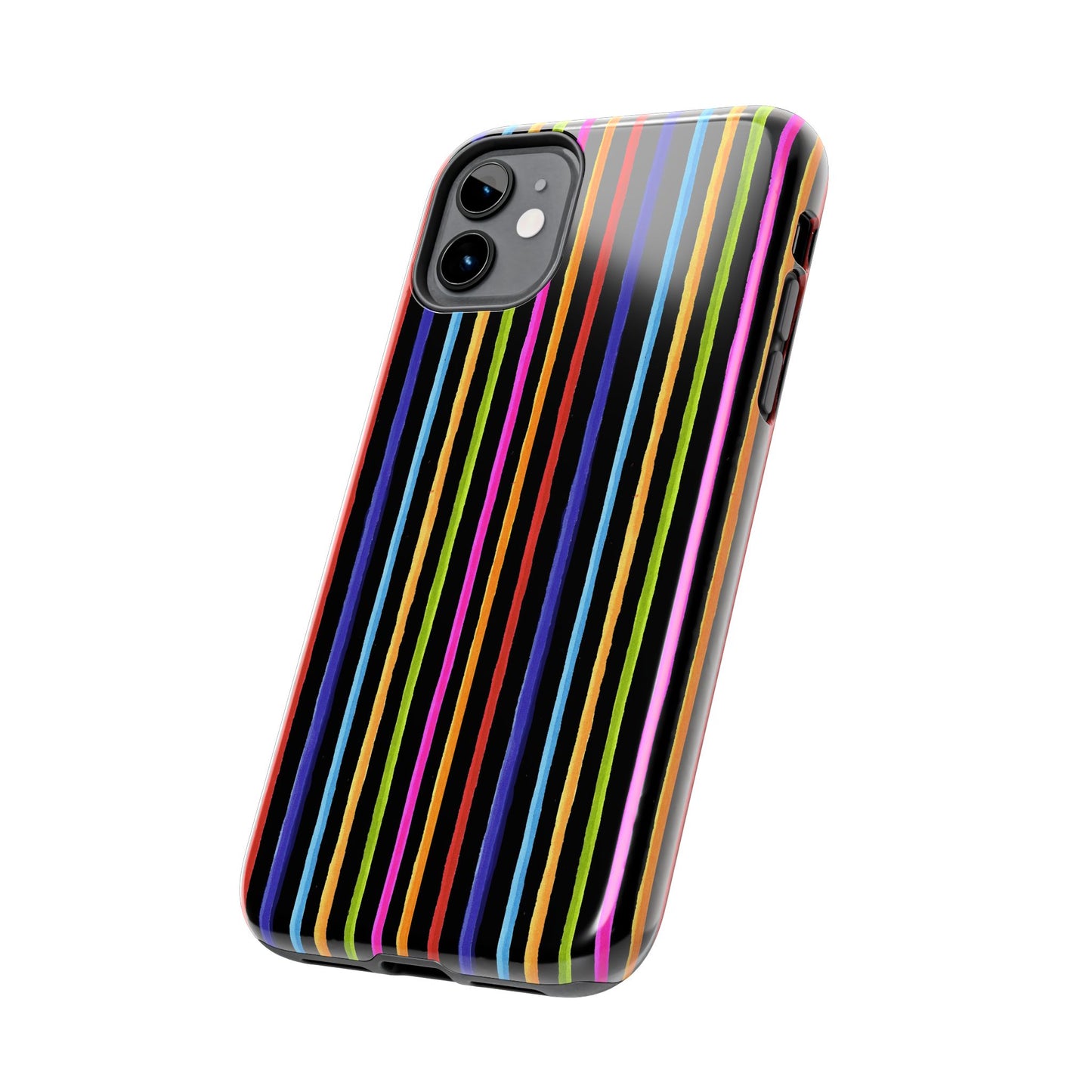 Happy Stripe Black Phone Case