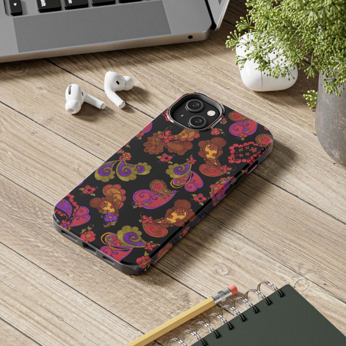 Posie Paisley Black Phone Case
