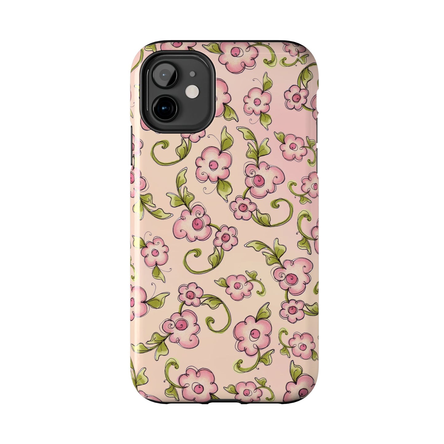 Scroll Daisies Peach / Peach Phone Case