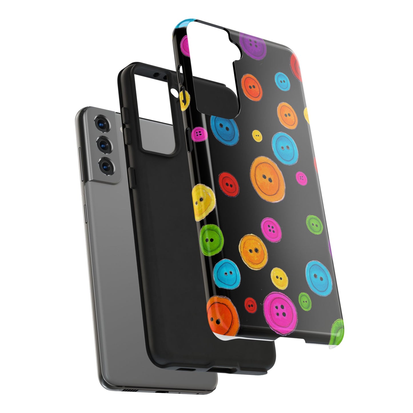 Button Dots Black Phone Case