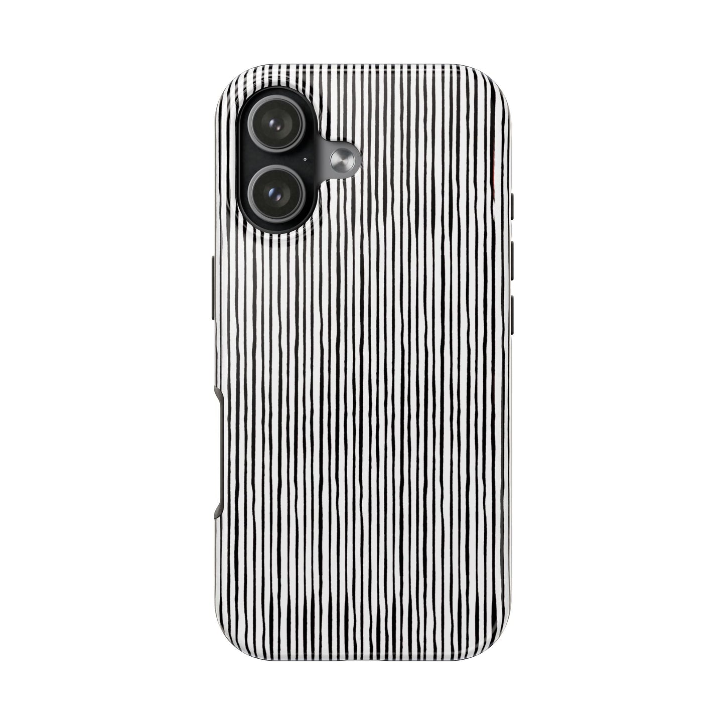 Quirky Pin Stripe White / Black Phone Case