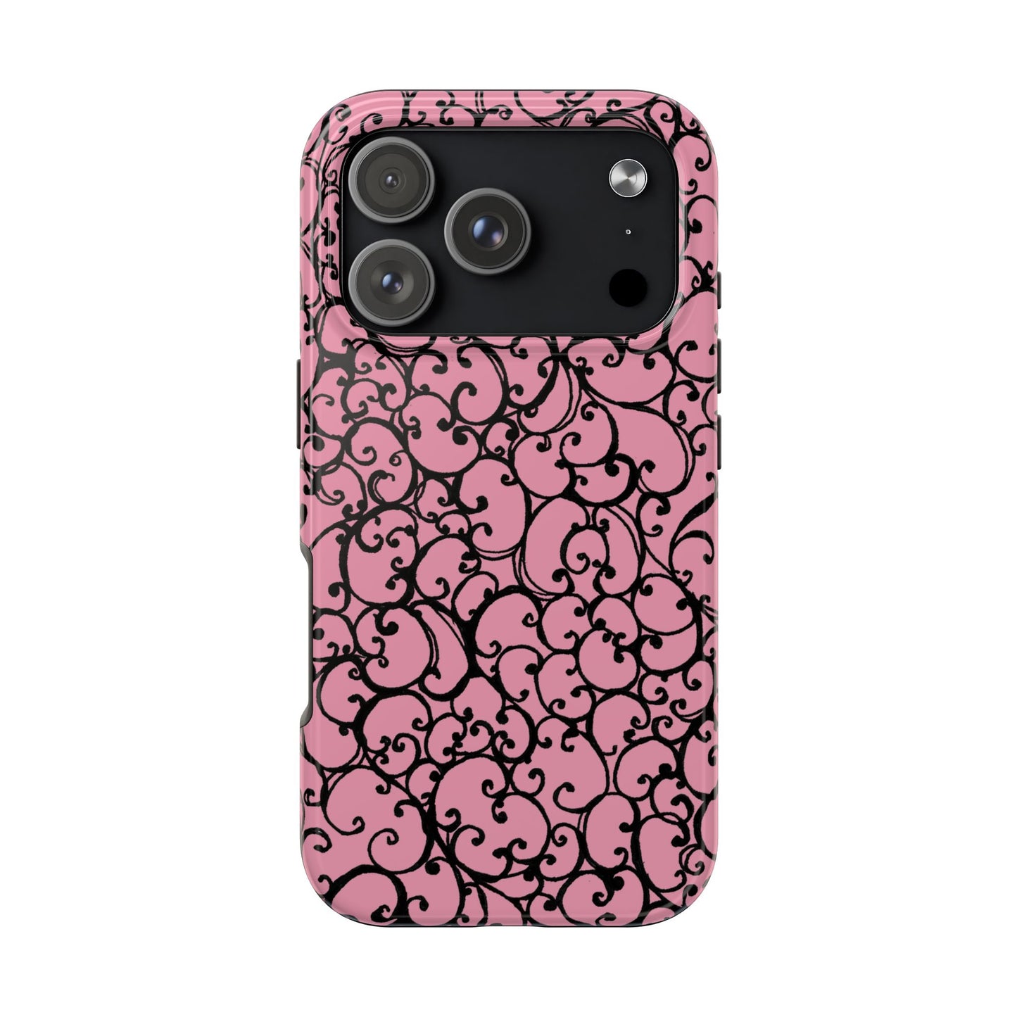 Scrollie Pink / Black Phone Case