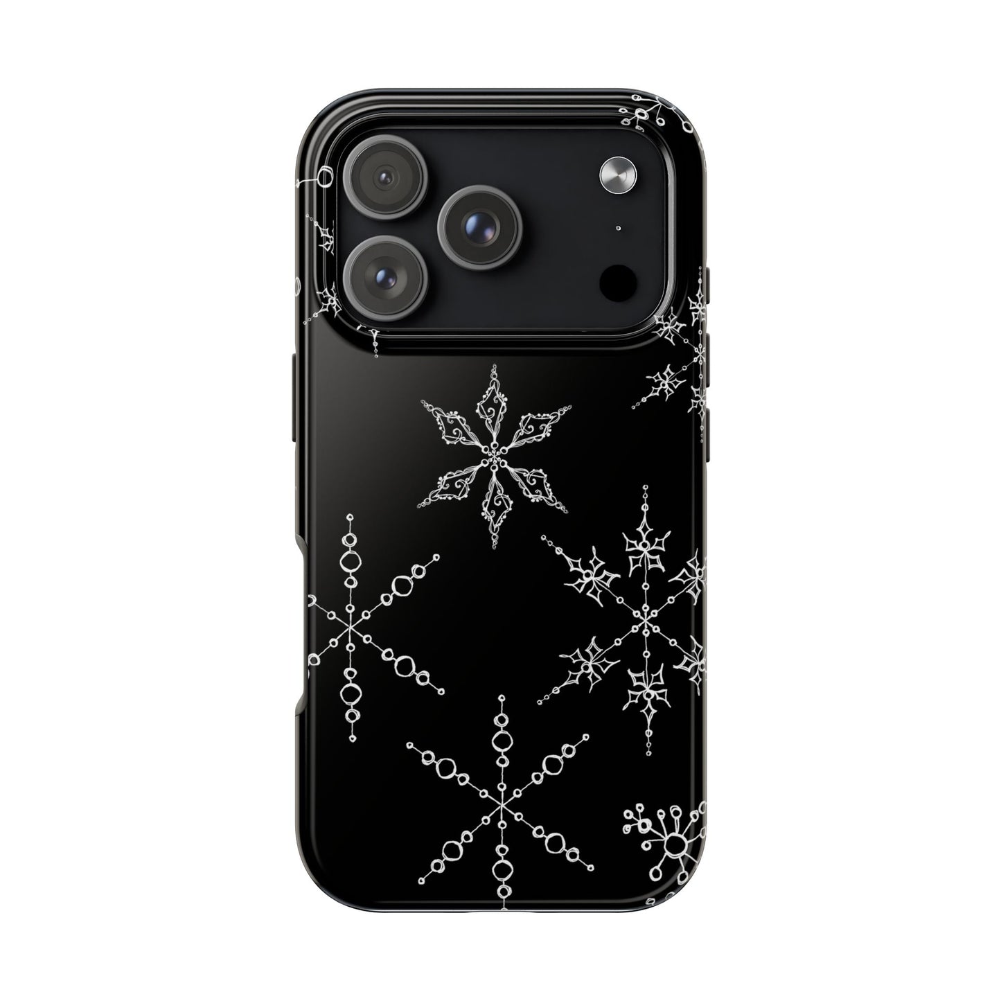 Snowflakes Black Phone Case